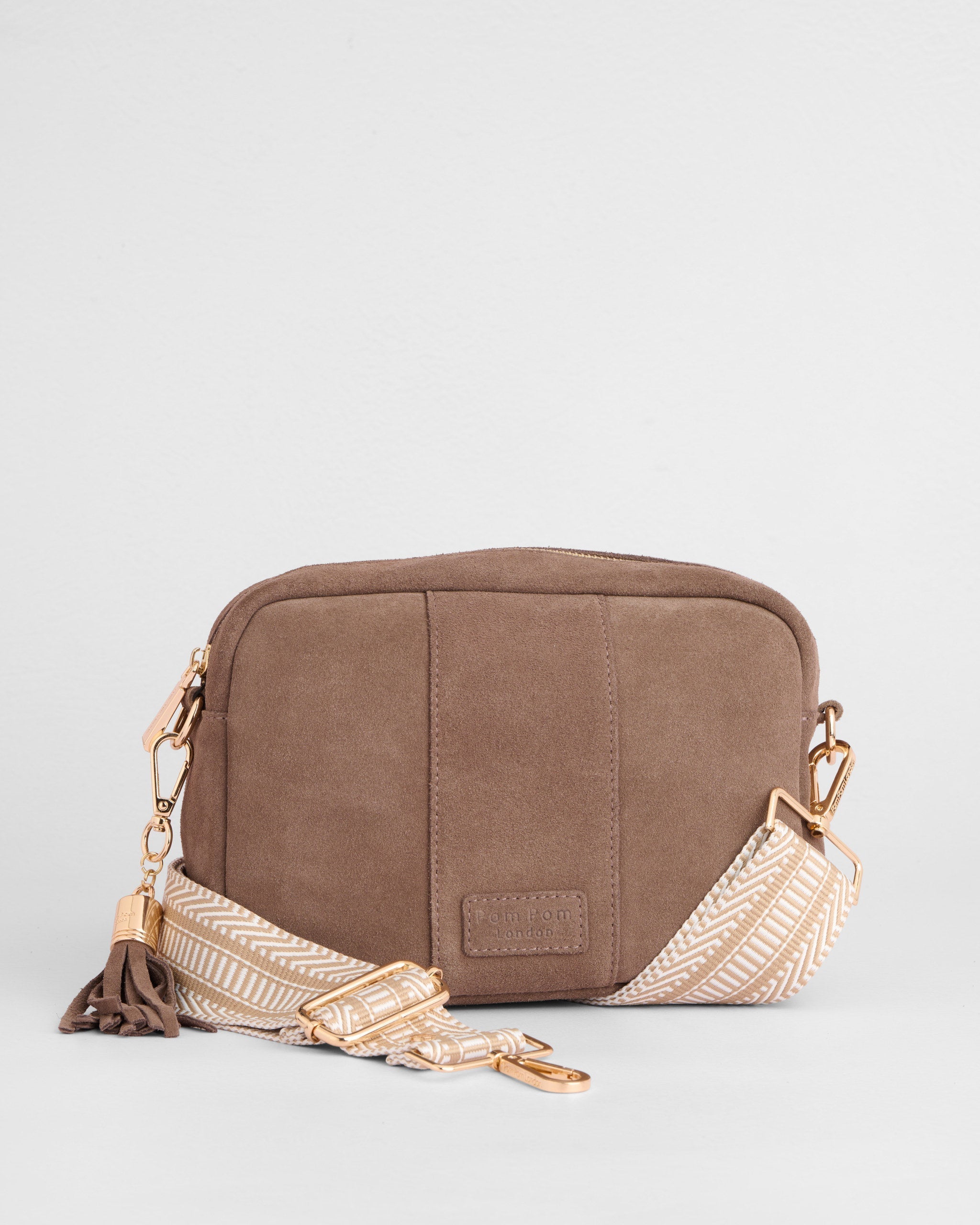 City Crossbody Suede Bag Mocha