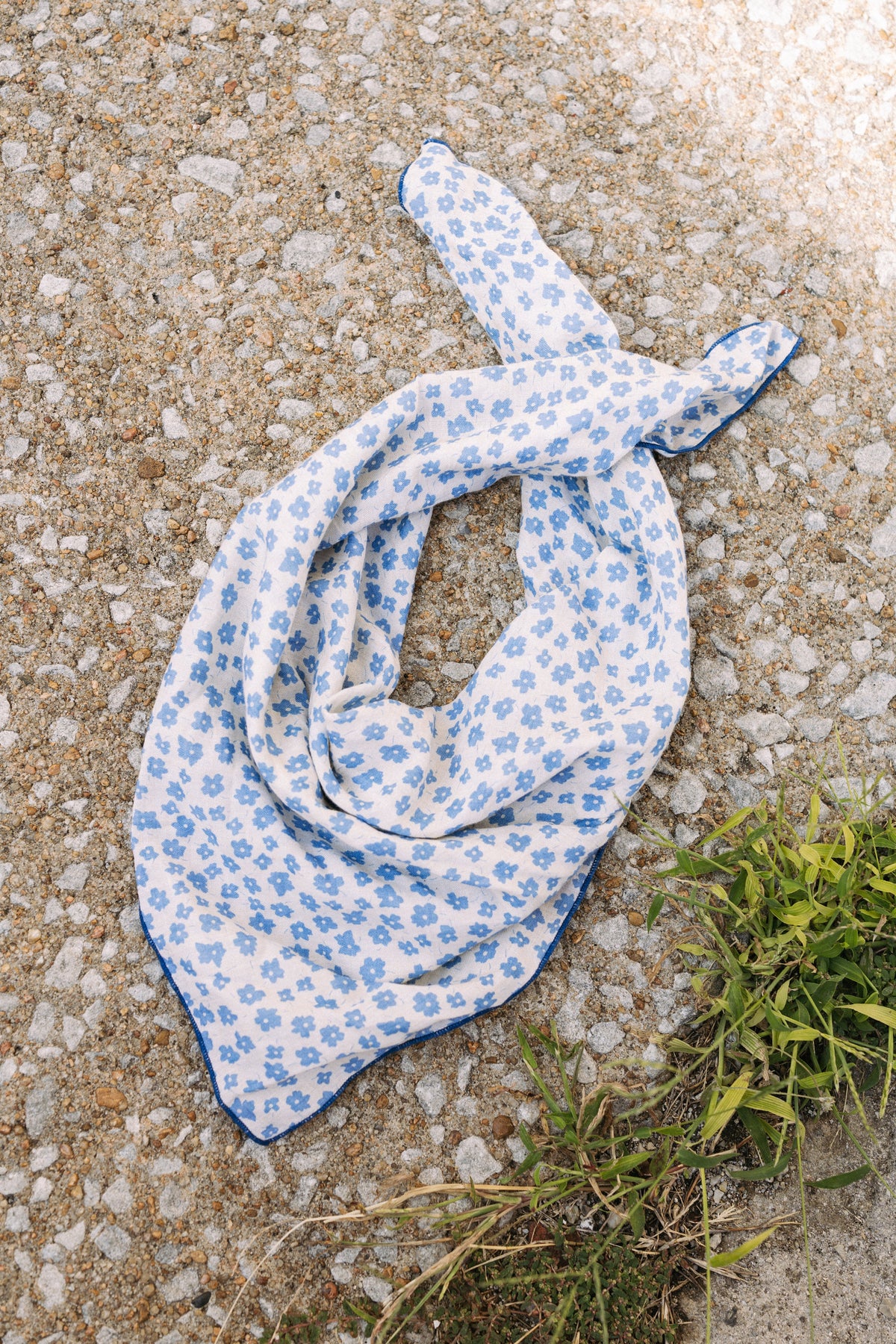 Flower Child Bandana Scarf - Blue