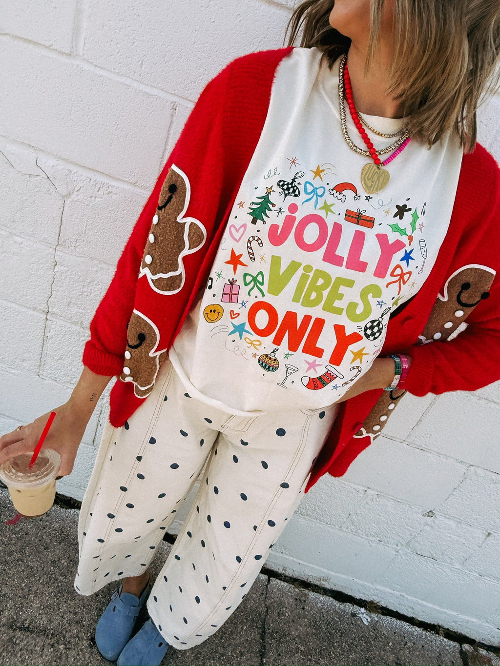 Jolly Vibes Only Graphic Tee - Ivory