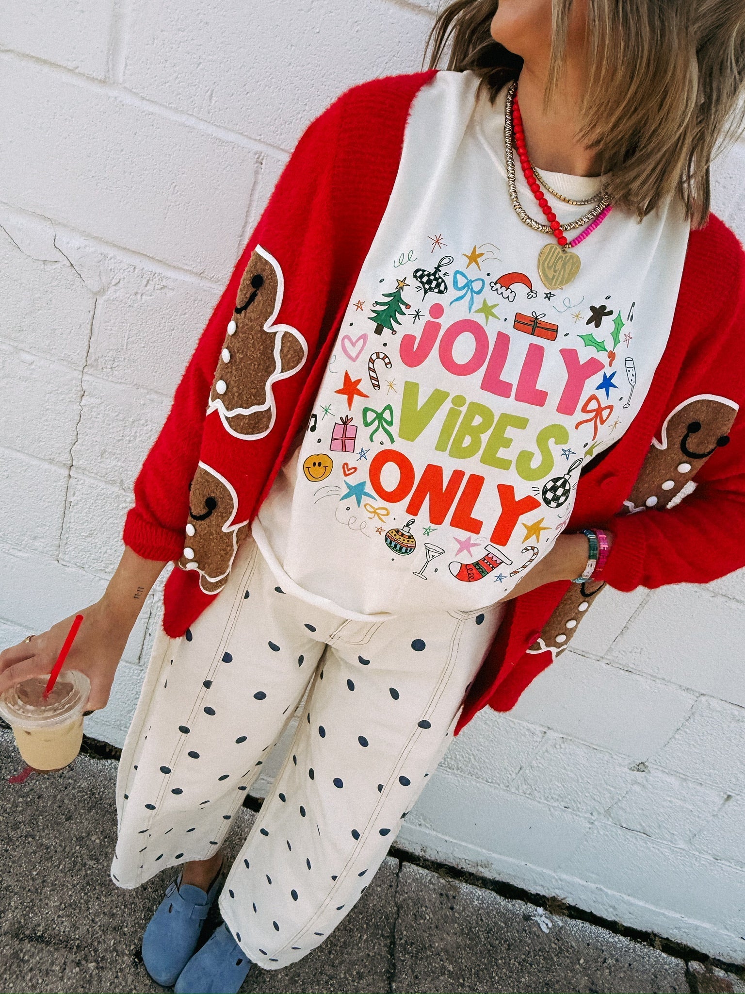 Jolly Vibes Only Graphic Tee - Ivory