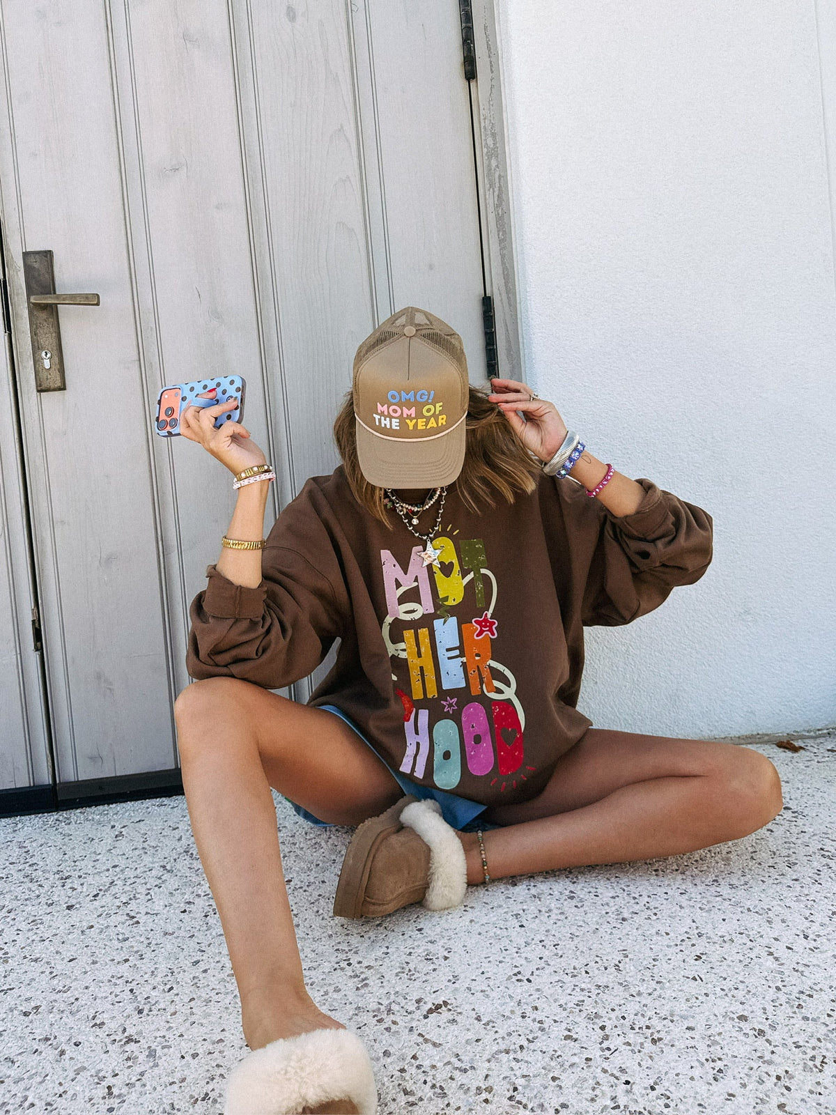 Whimsical Motherhood Sweatshirt - Brown 2