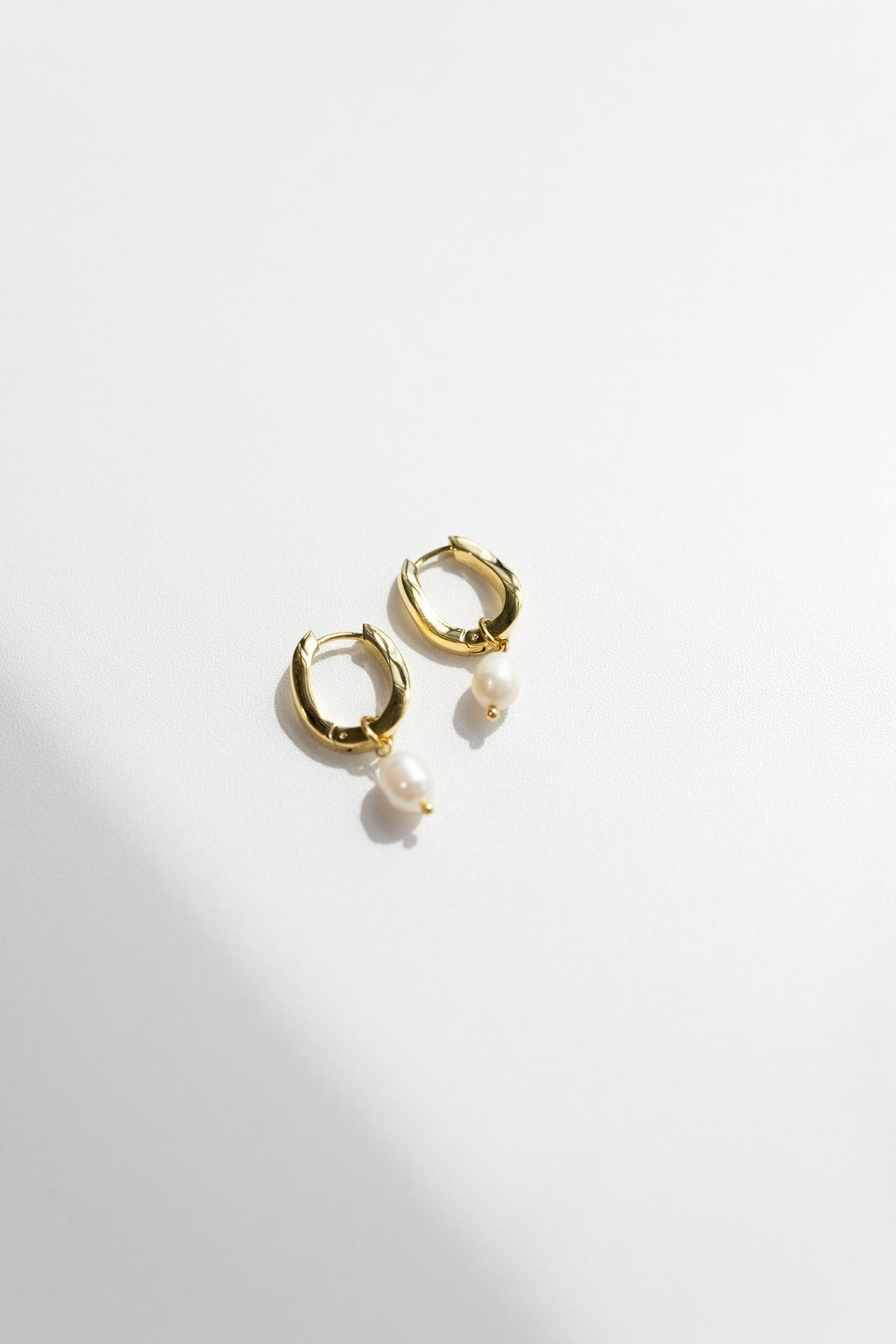 Dorothy Pearl Drop Hoop Earrings