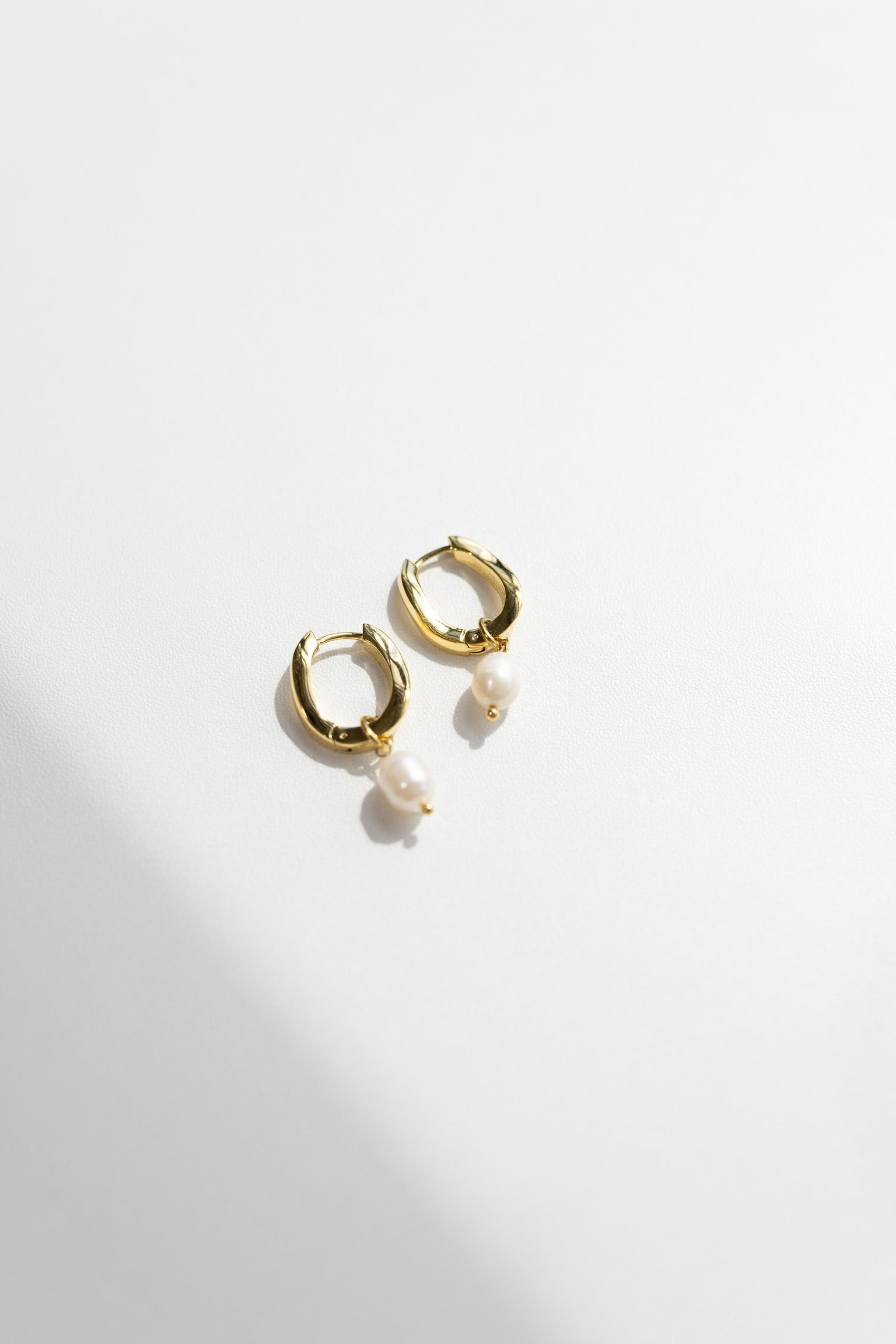 Dorothy Pearl Drop Hoop Earrings