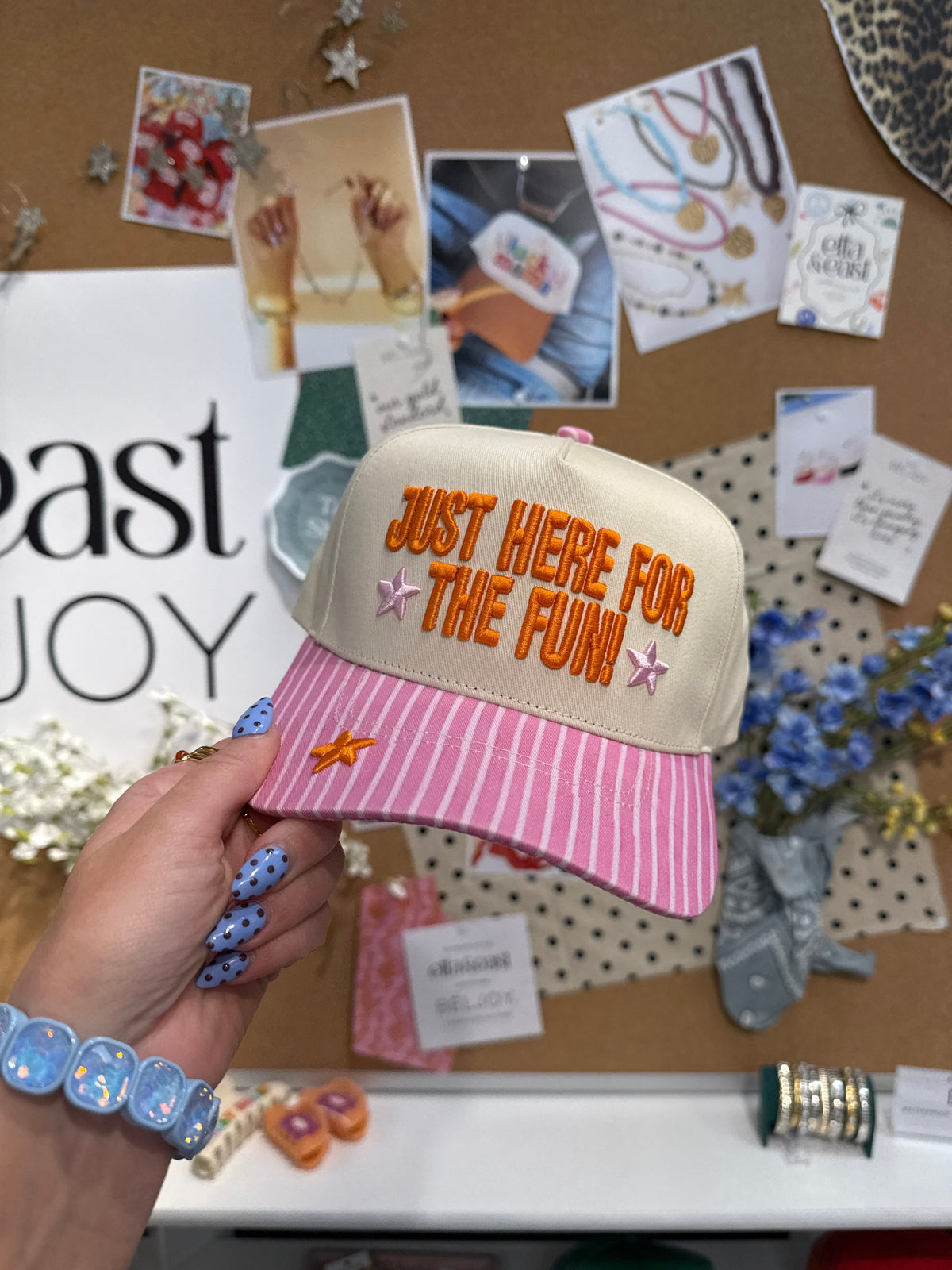 Here for the Fun Trucker Hat - Pink / Orange