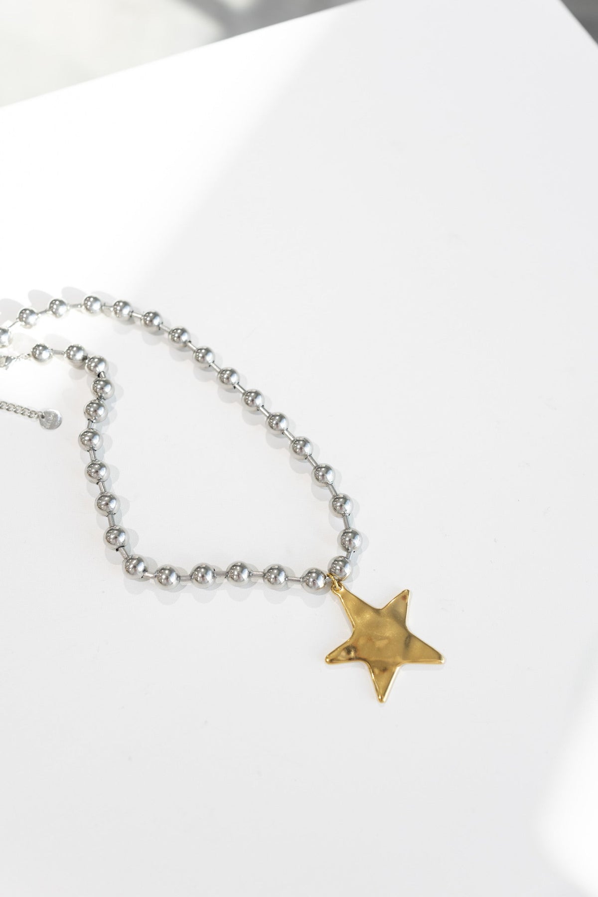 Barb & Star Necklace || Silver With Gold Star
