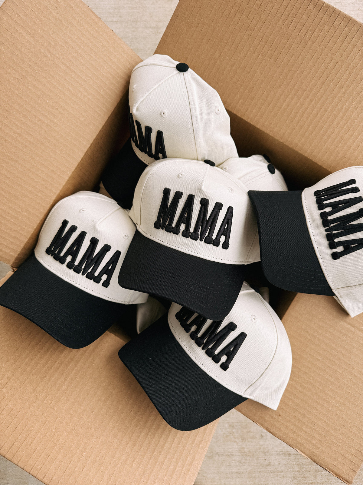Mama Puff Trucker Hat - Cream / Black