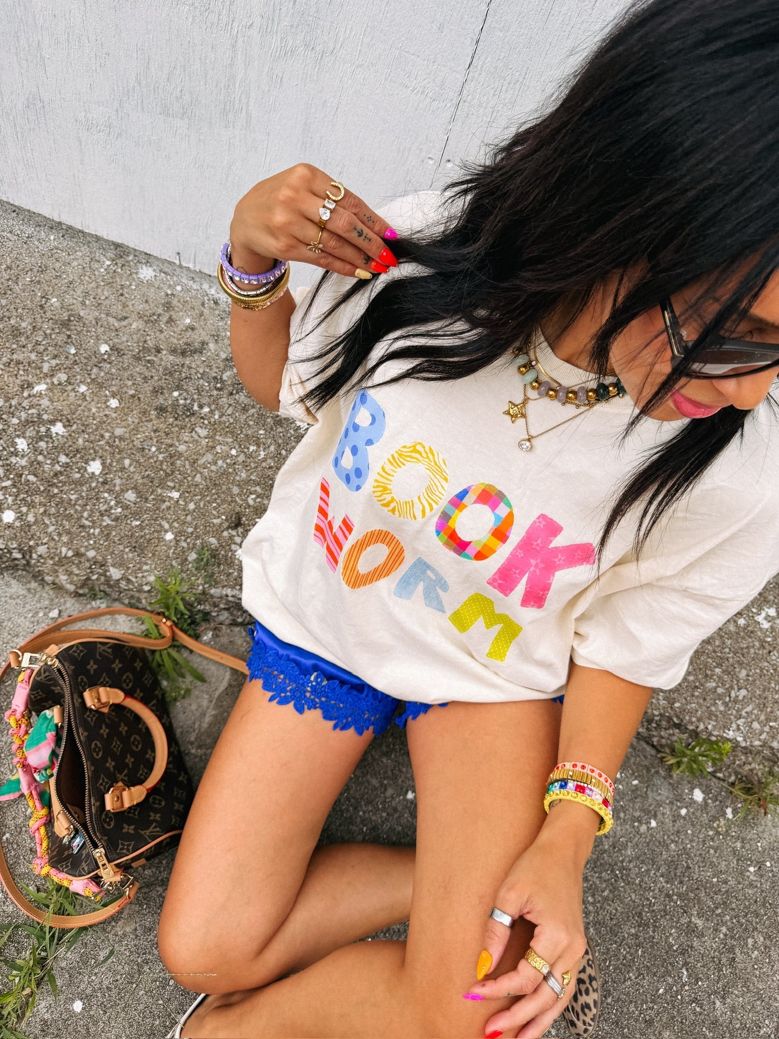 Book Worm Graphic Tee - Ivory