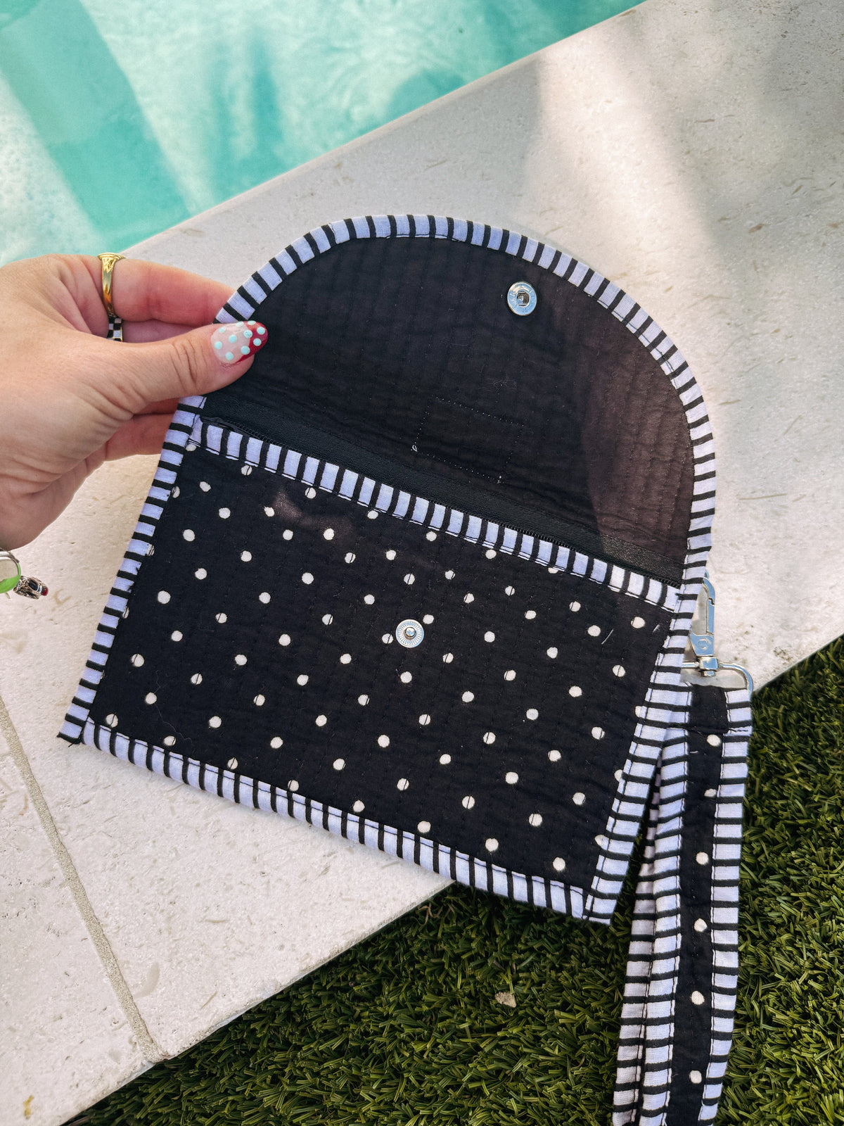 Quilted Wristlet - Polka Dot 2