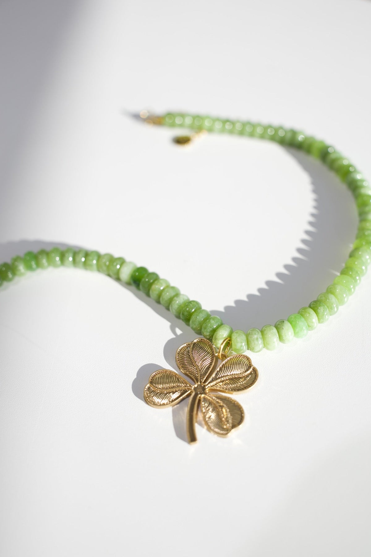 Classy In Clover Stone Necklace - Hunter Green