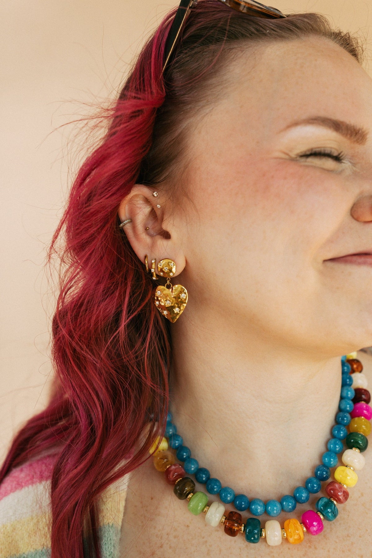 Shining Star Heart Earrings