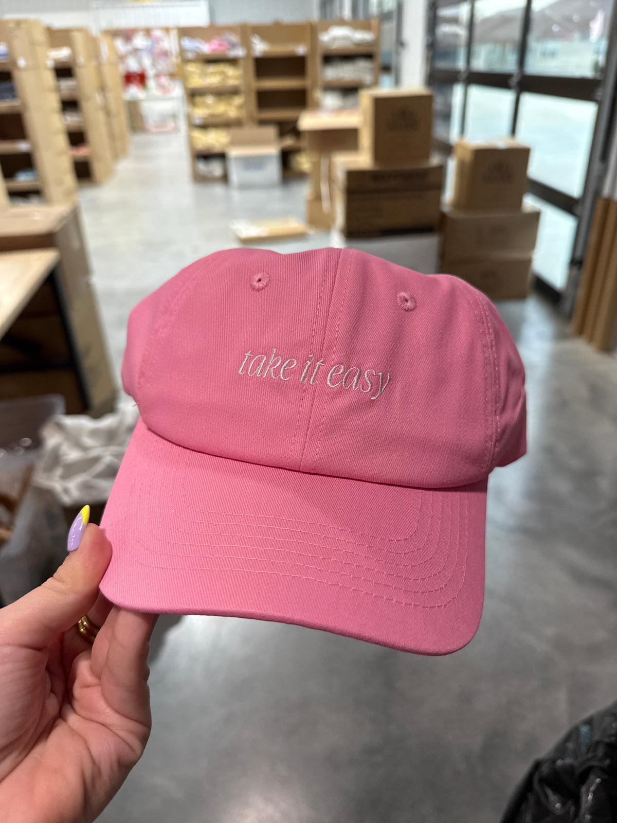 Take it Easy Dad Cap - Pink