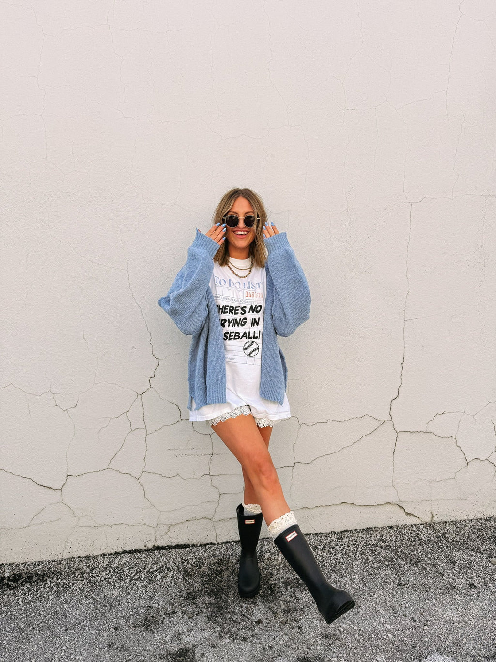 No Crying in Baseball Graphic Tee - White
