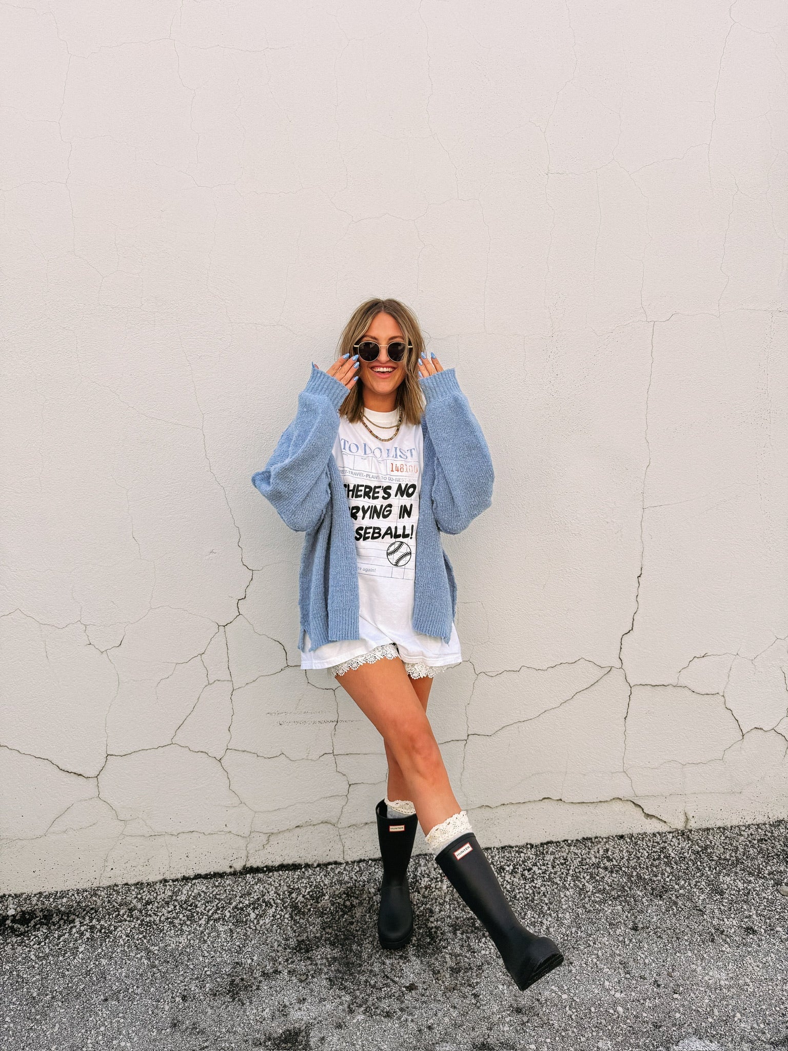 No Crying in Baseball Graphic Tee - White