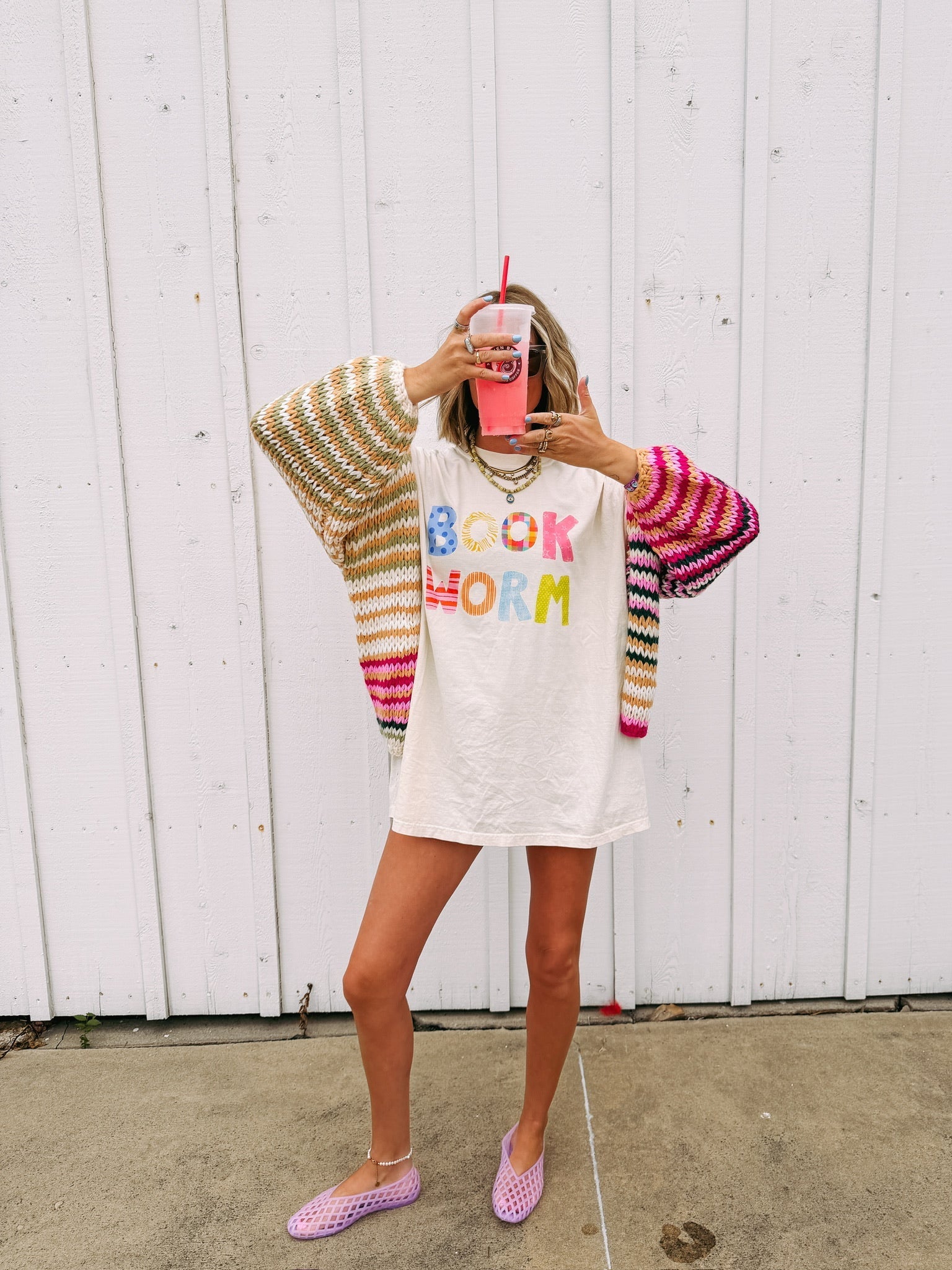 Book Worm Graphic Tee - Ivory