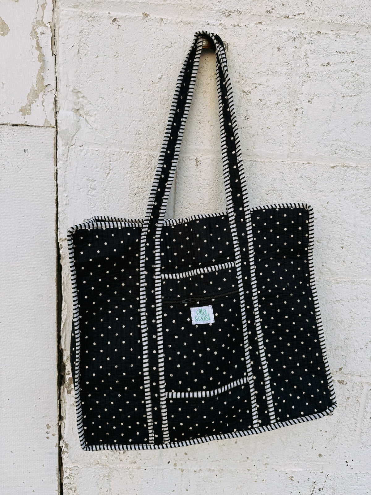 Quilted Tote Bag - Polka Dot