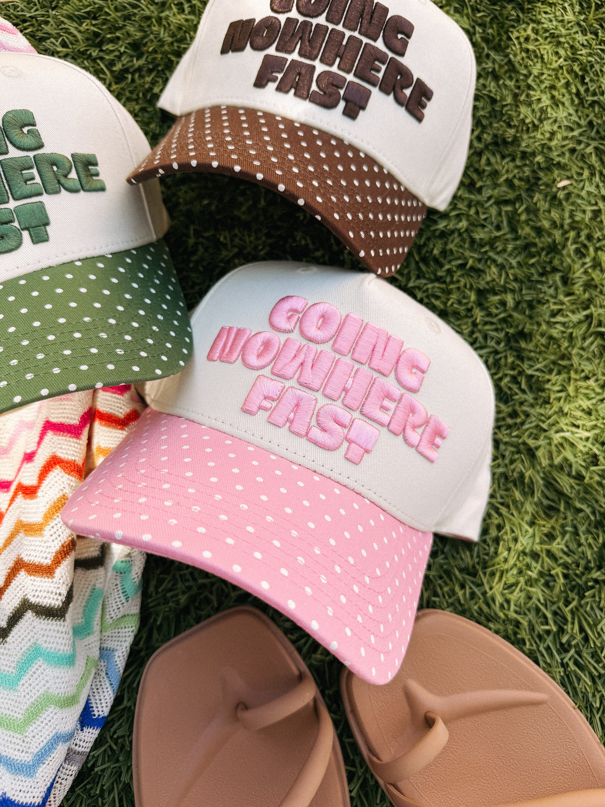 Going Nowhere Fast Trucker Hat  - Pink