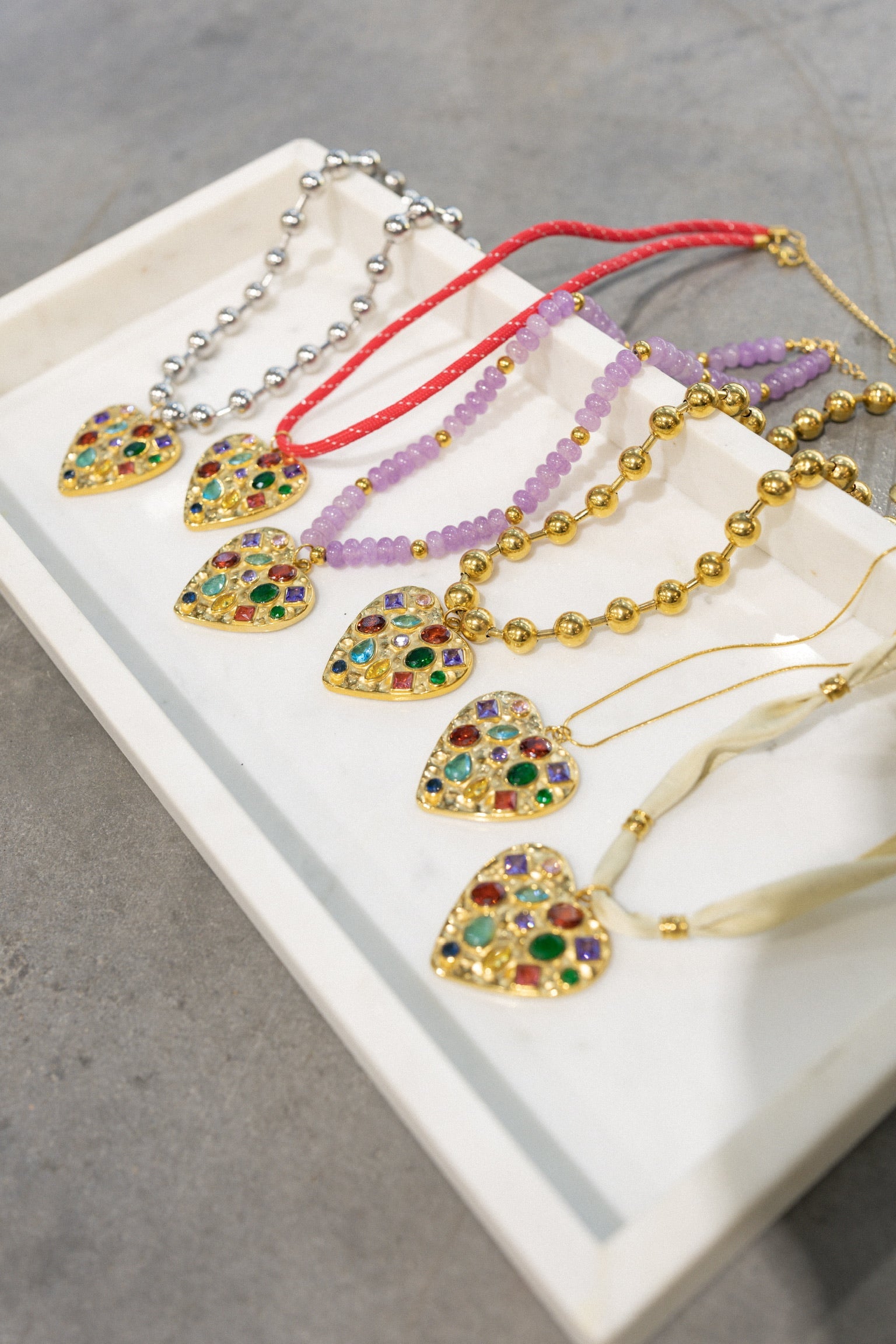 Confetti Heart Necklace - Barbara || Choose Color