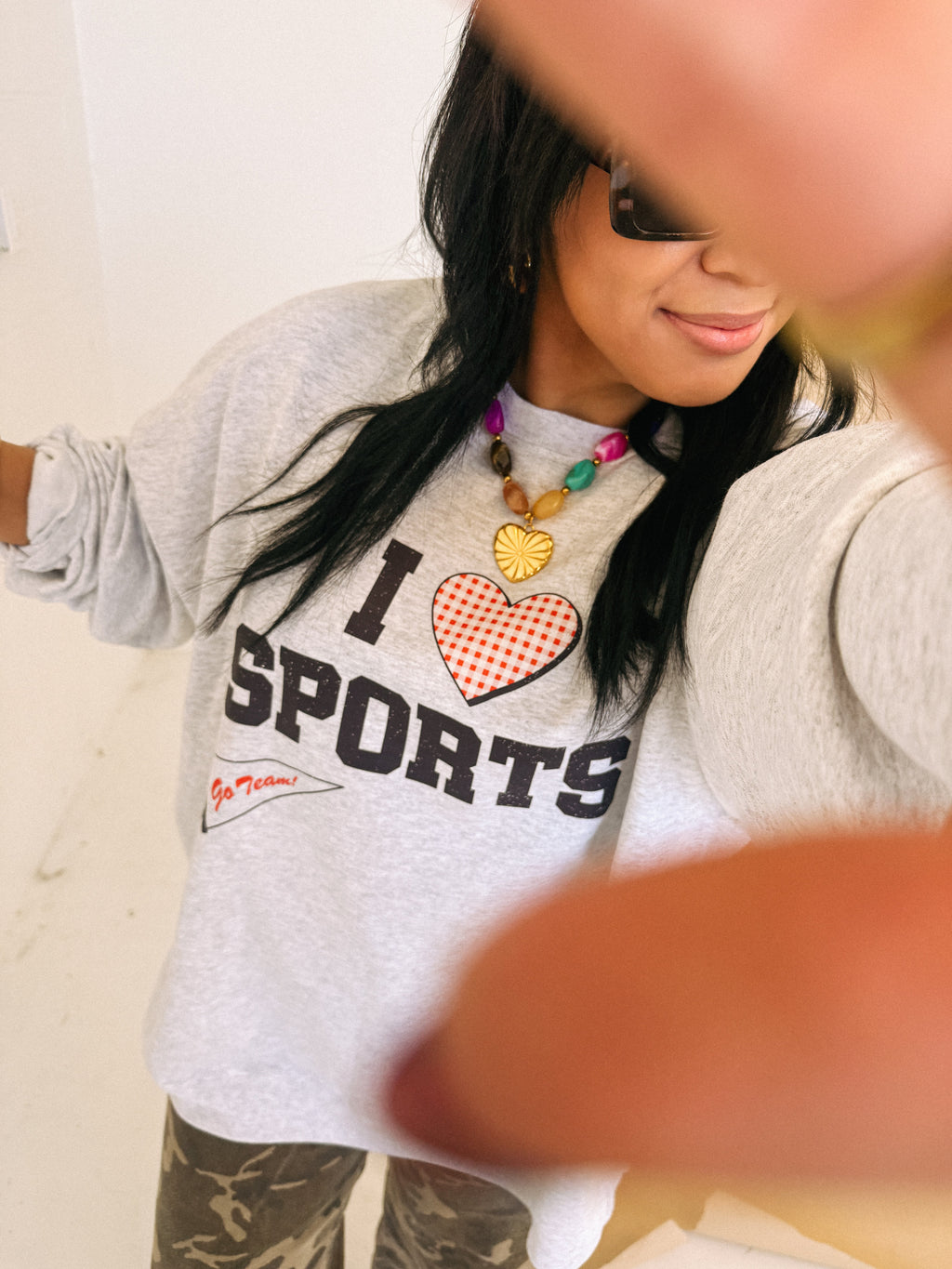 I Love Sports Sweatshirt - Hanes / Ash