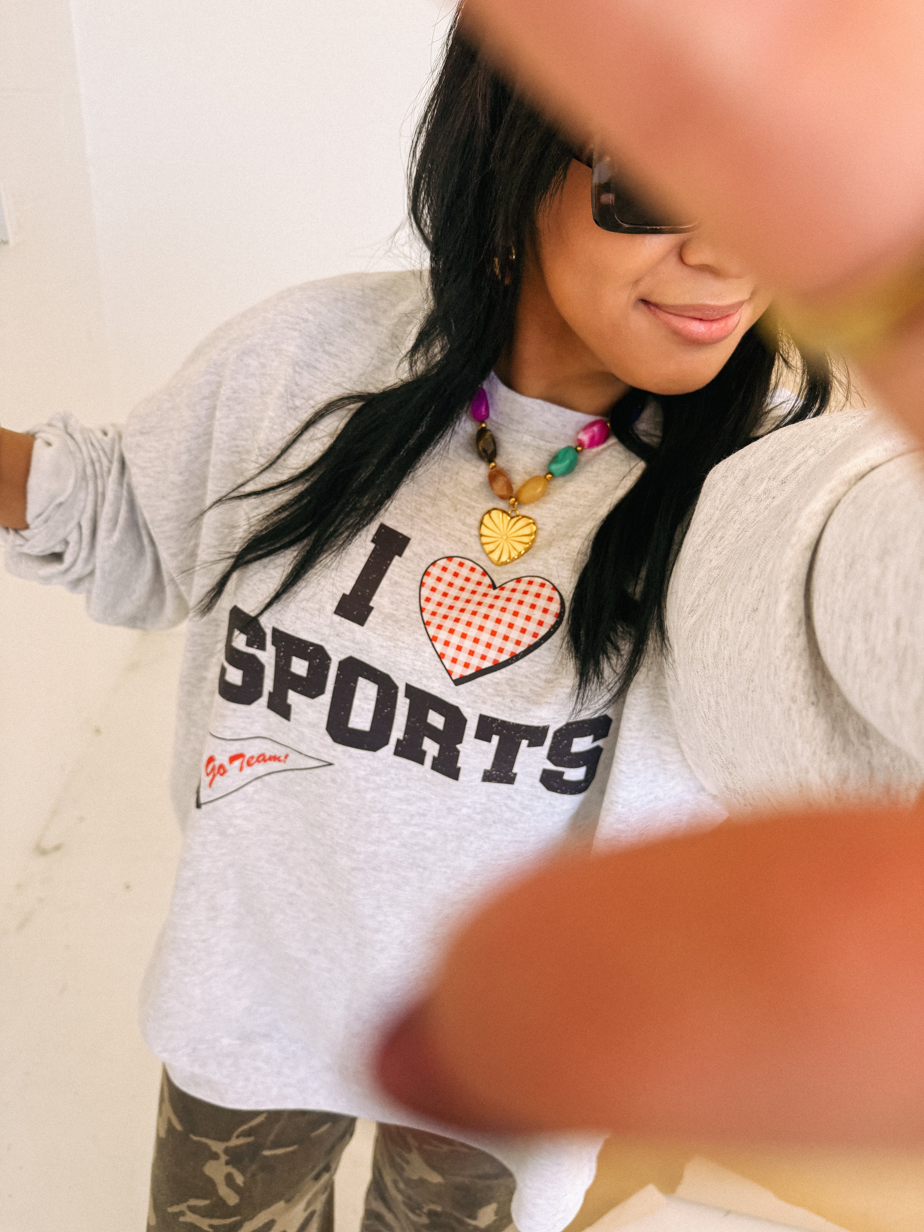 I Love Sports Sweatshirt - Hanes / Ash