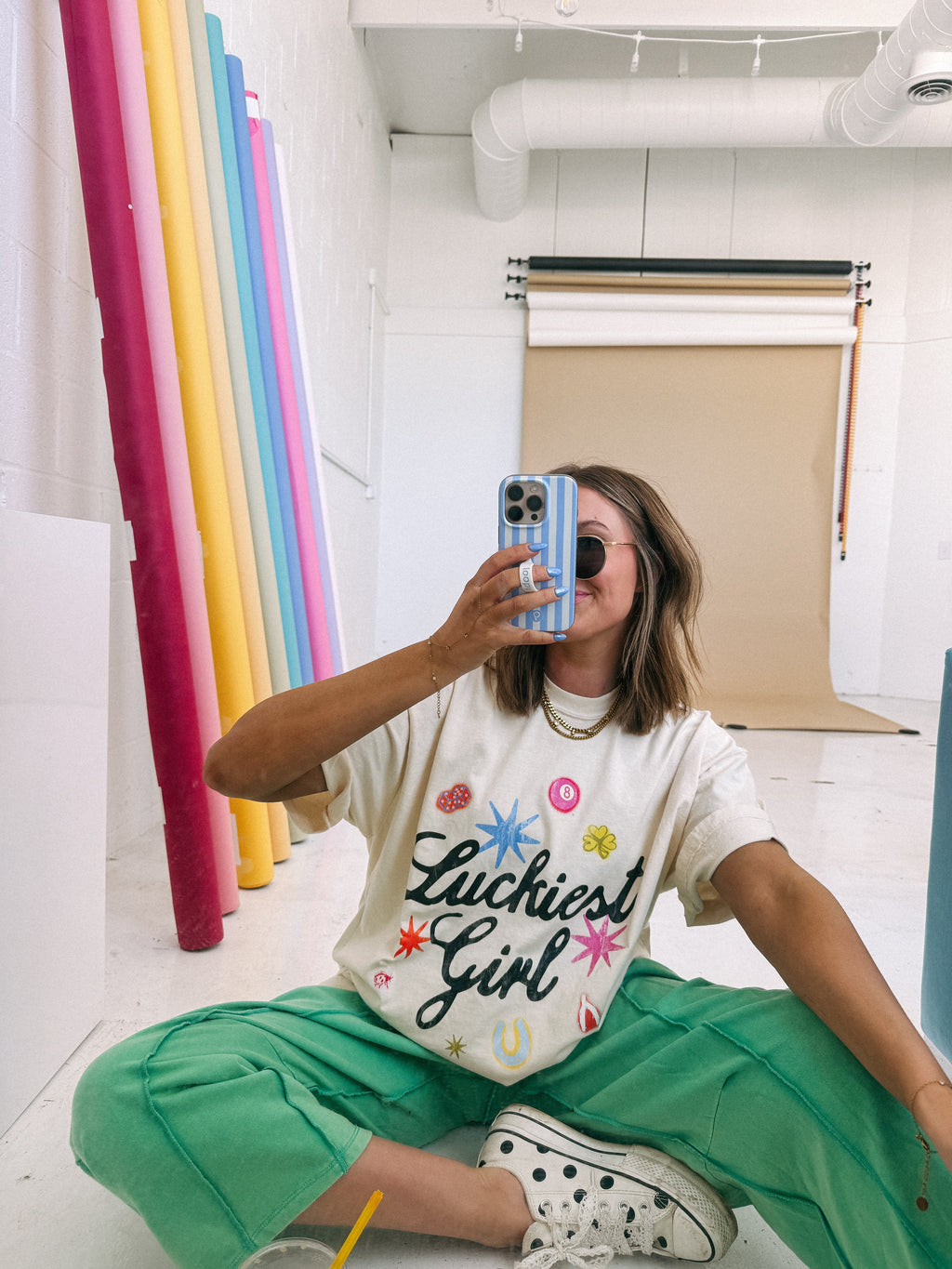 Luckiest Girl Graphic Tee - Ivory