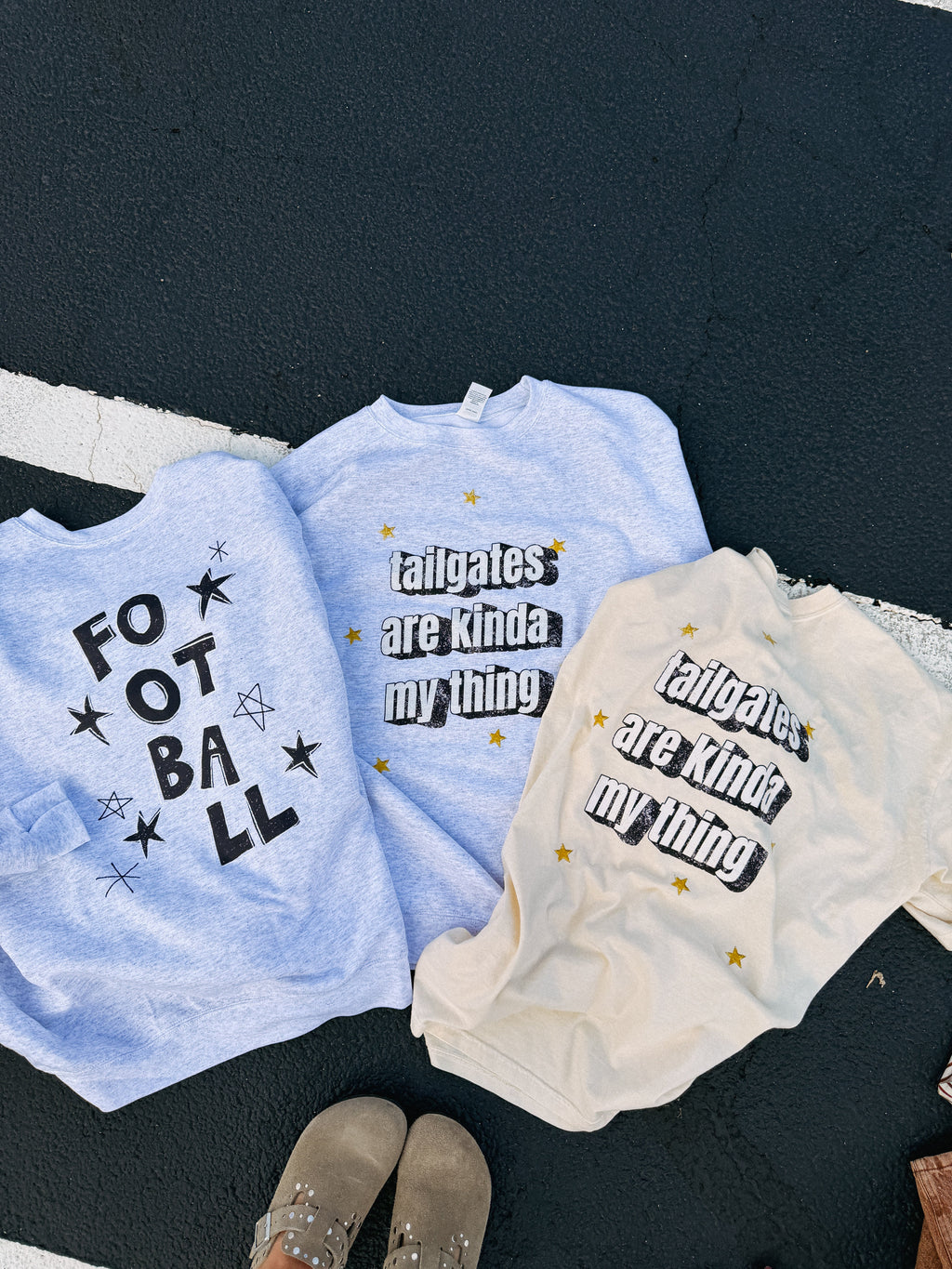 Football Star Sweatshirt- Ash