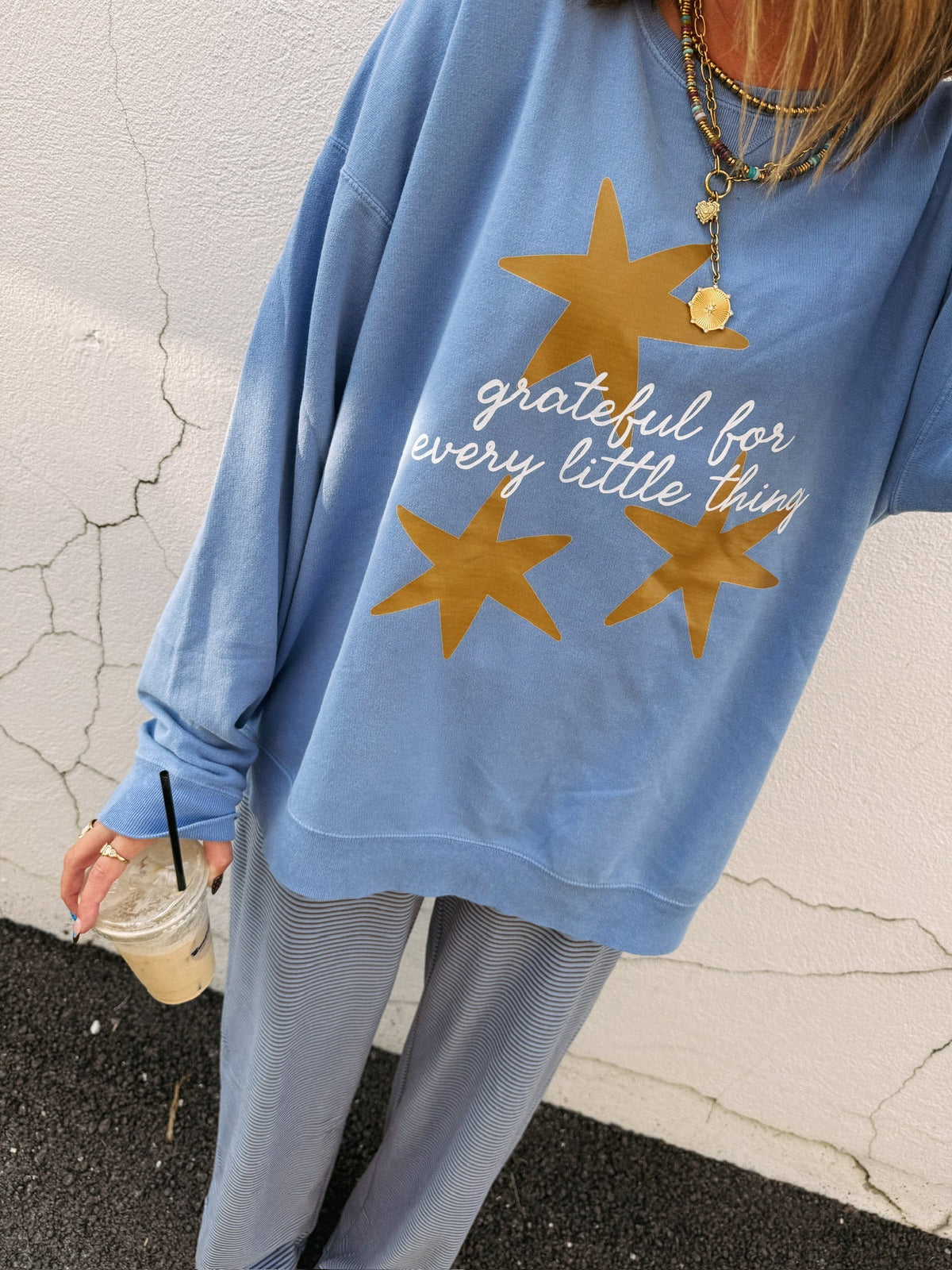 ETTA OG | grateful for every little thing sweatshirt - denim.