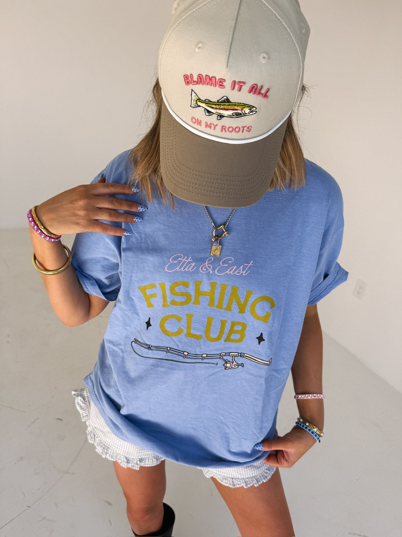 Fishing Club Graphic Tee - Denim