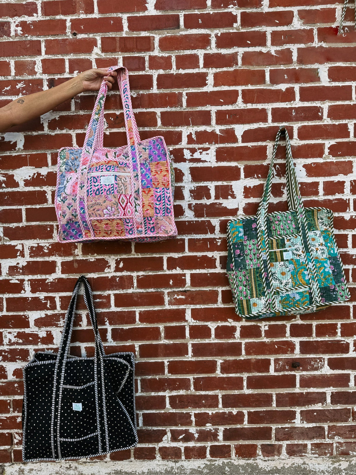 Quilted Tote Bag - Polka Dot 2
