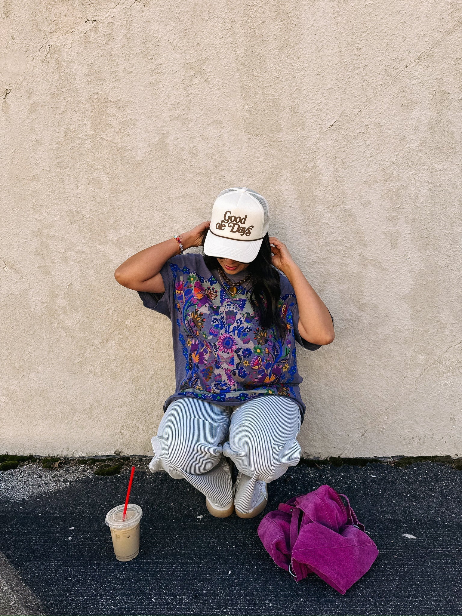 Good Ole Days Trucker Hat - Cream / Brown