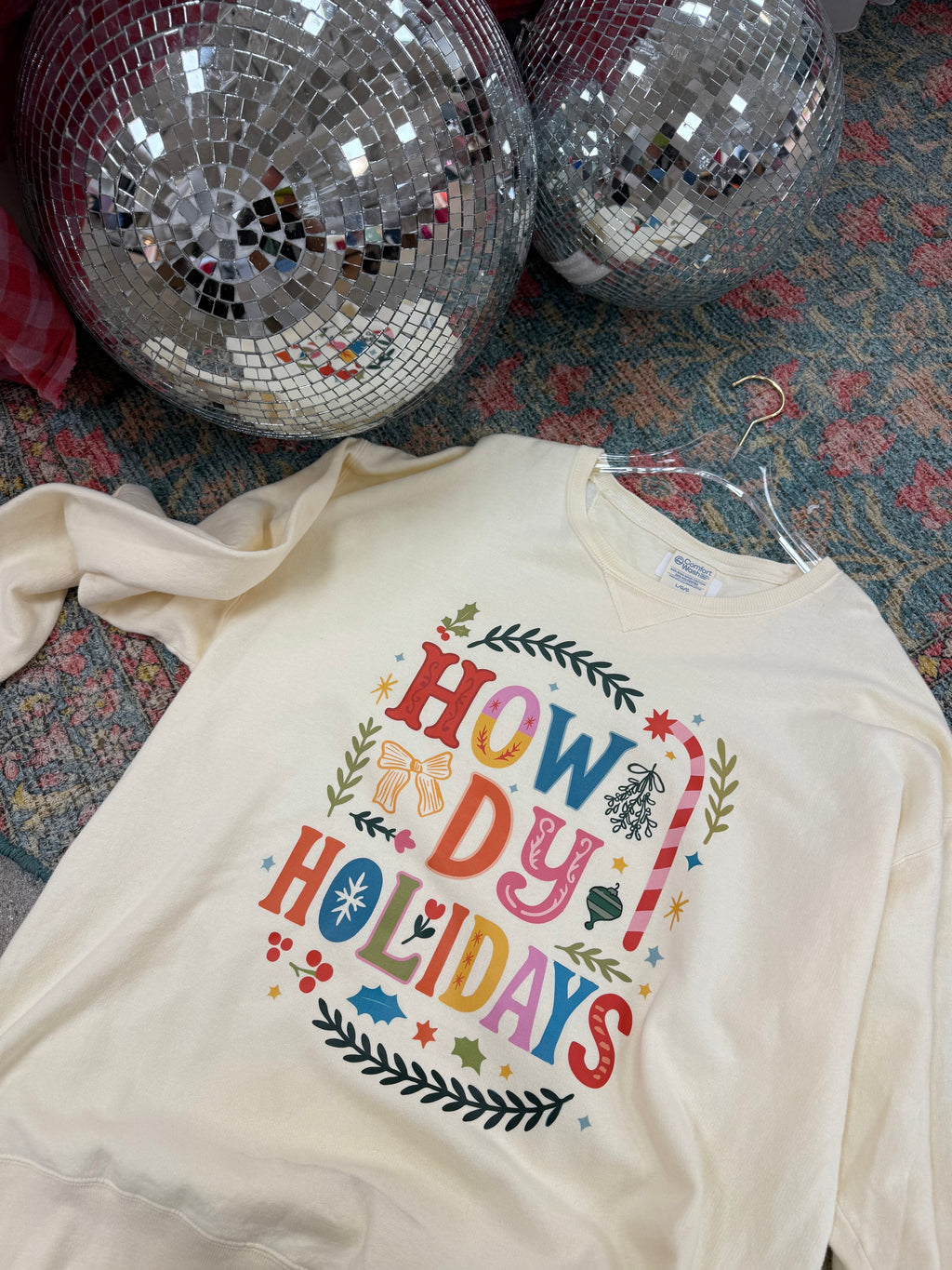 Howdy Holidays Sweatshirt - Ivory