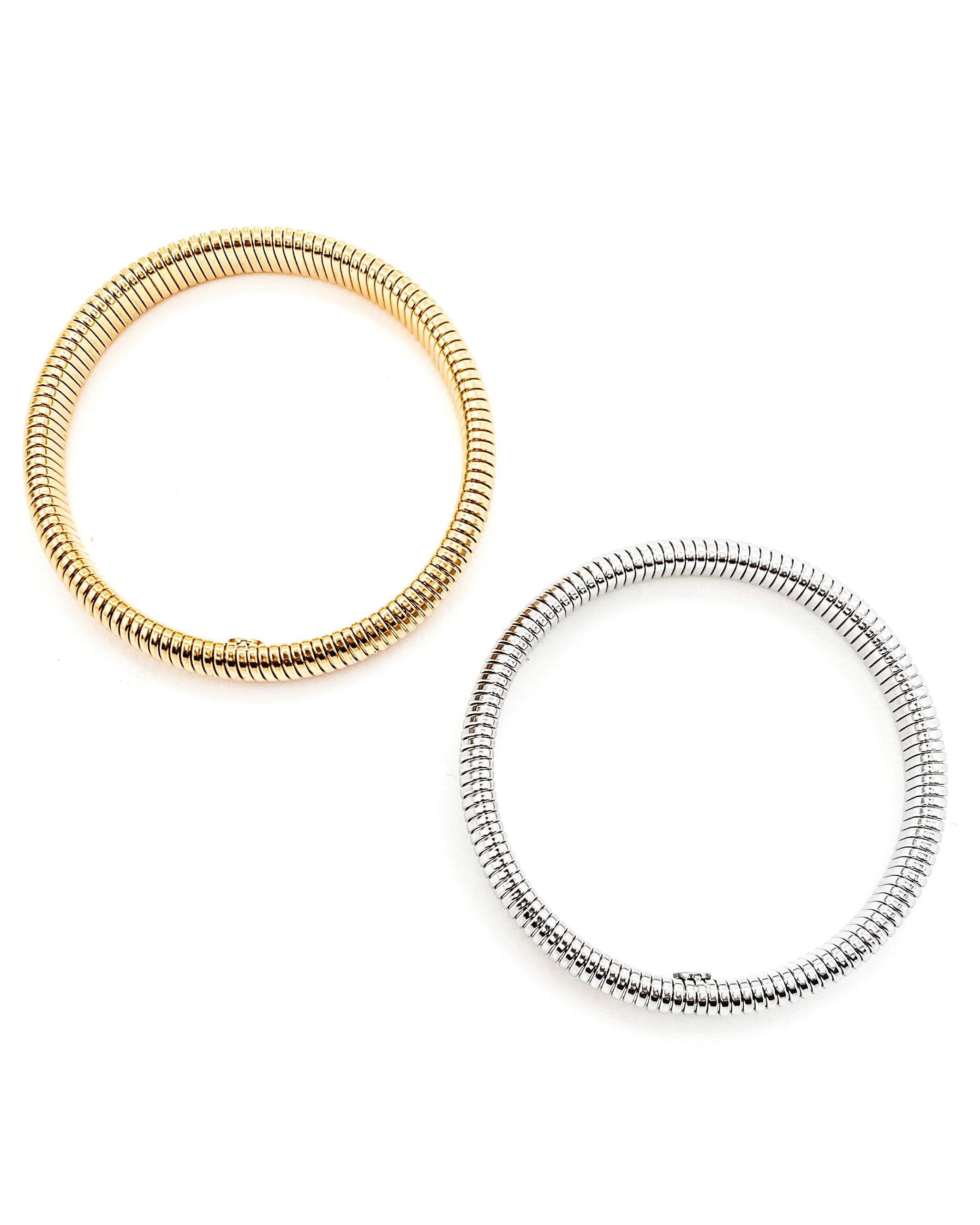 Baia Thin Coil Bangle Bracelet || Choose Color