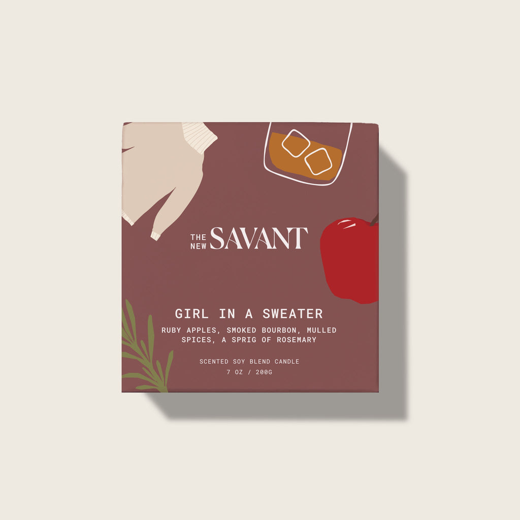 Girl in a Sweater Candle 7oz box