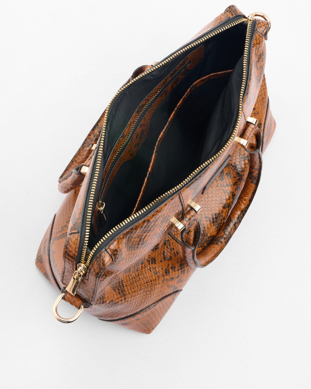 Pom Pom London Greenwich Bag Snake Effect Brown