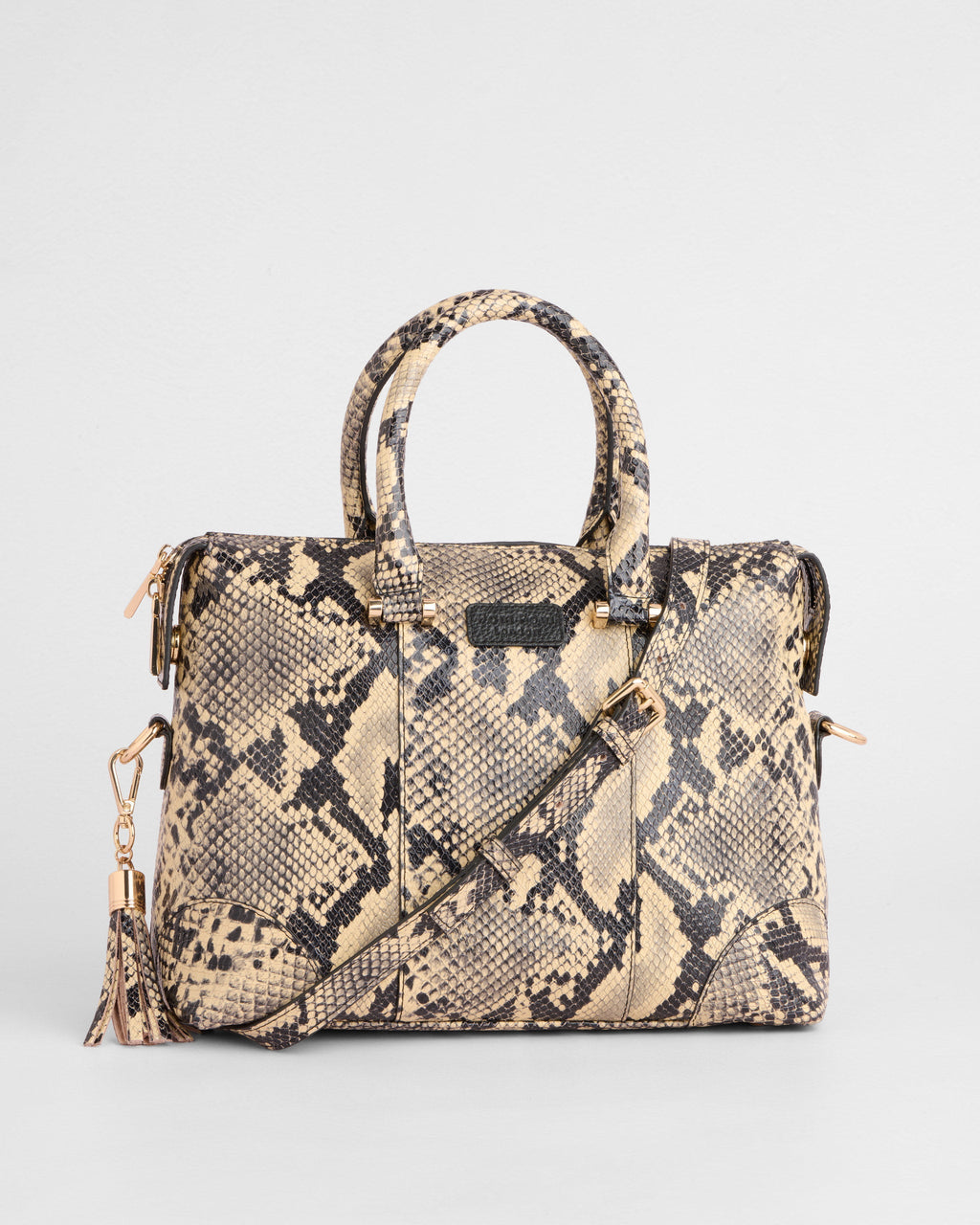 Pom Pom London Greenwich Bag Snake Effect Monochrome