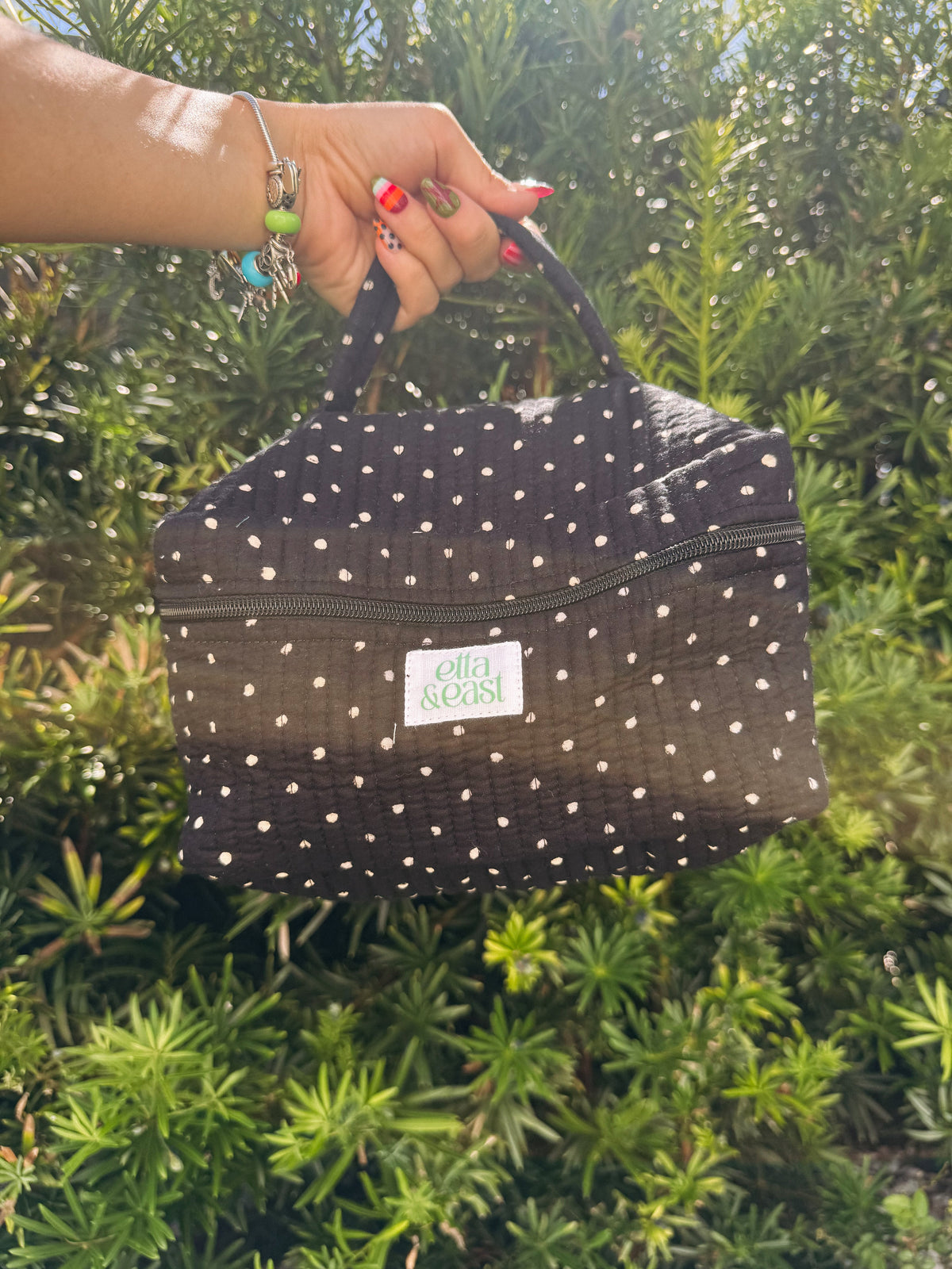 Quilted Makeup Bag - Polka Dot 2