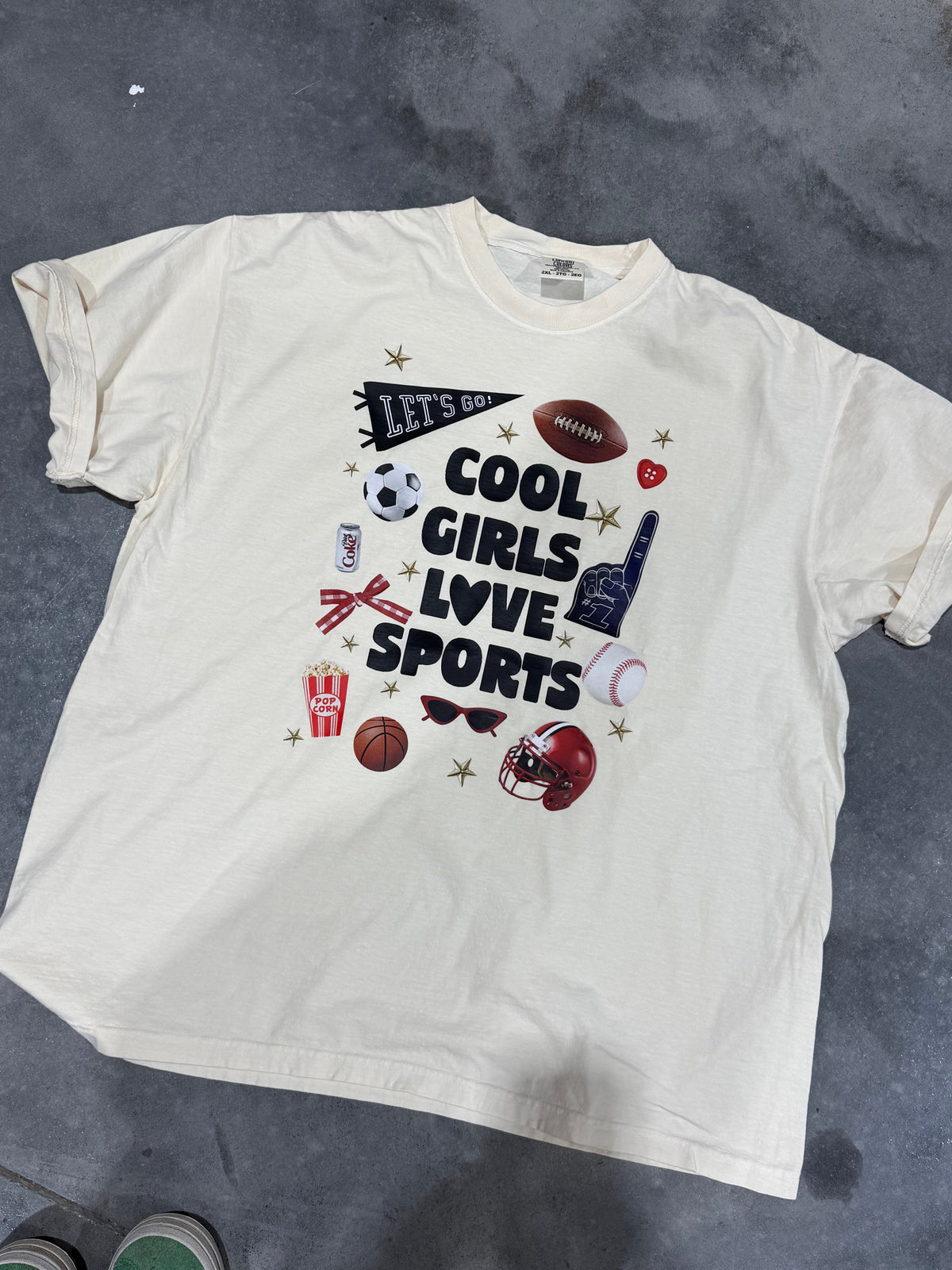 Cool Girls Love Sports Graphic Tee - Ivory