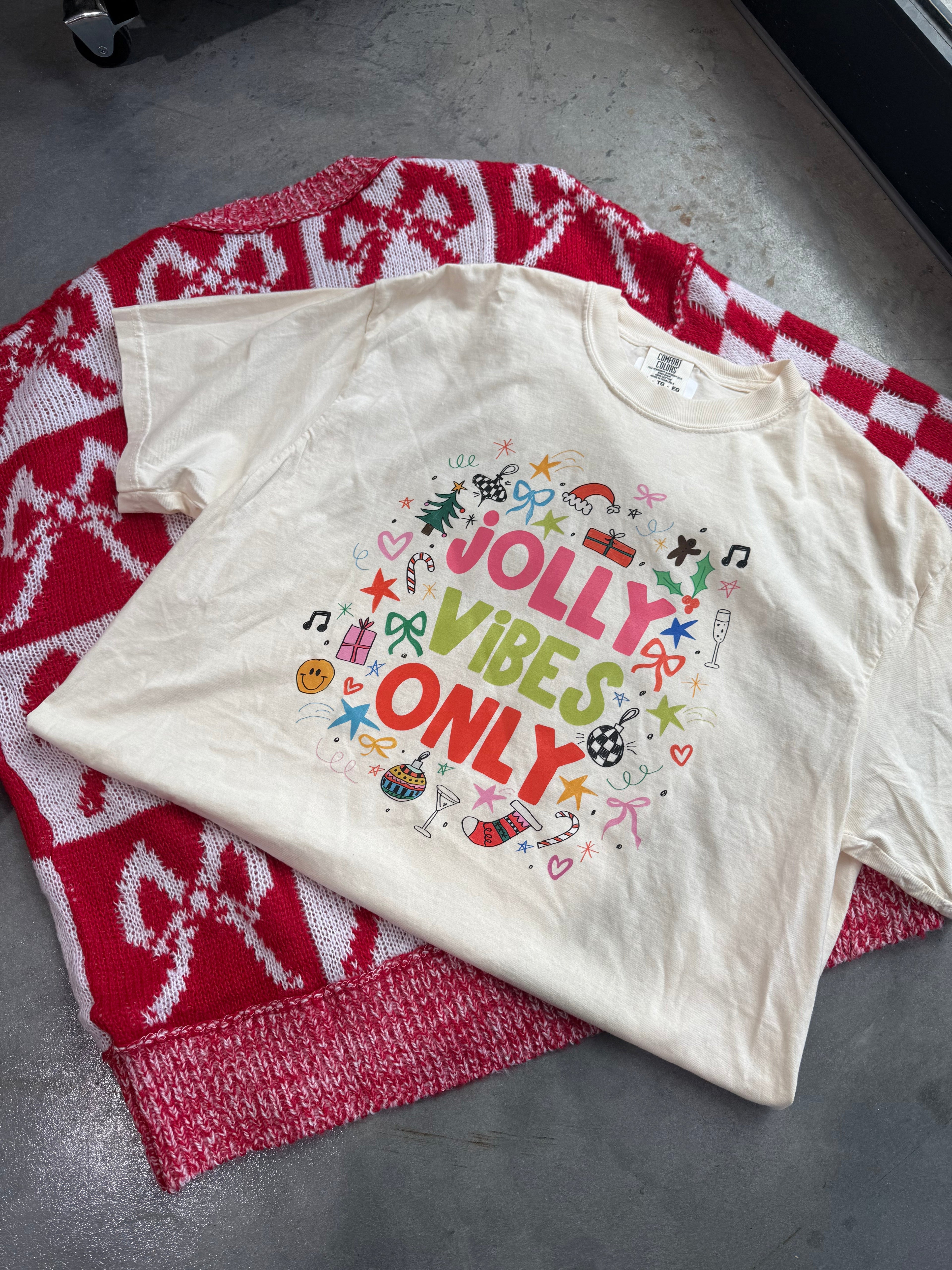 Jolly Vibes Only Graphic Tee - Ivory