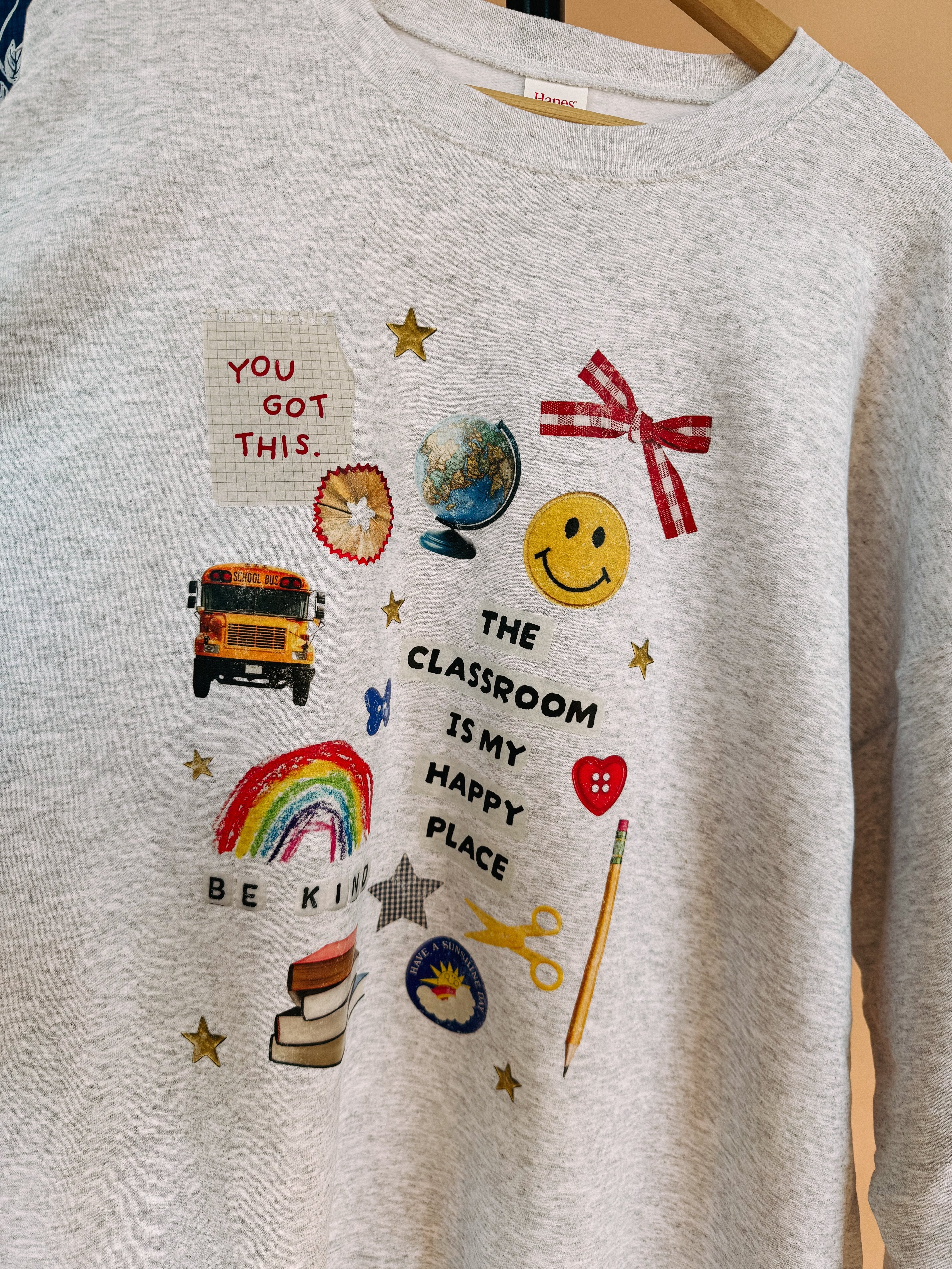 Classroom Is My Happy Place Sweatshirt - Ash