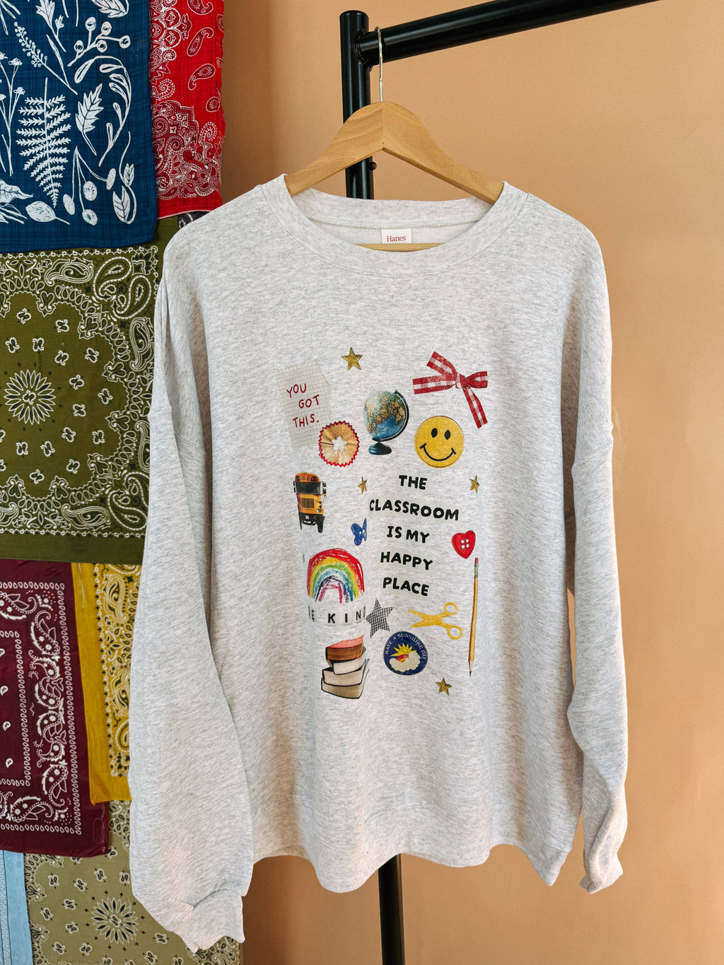 Classroom Is My Happy Place Sweatshirt - Ash