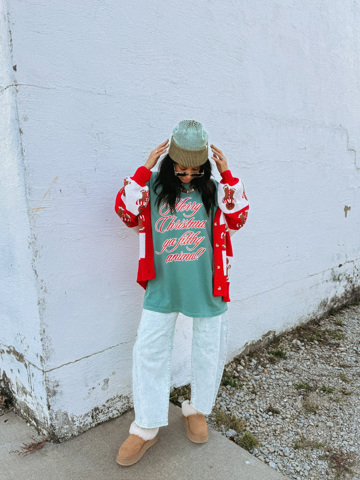 Ya Filthy Animal Graphic Tee - Green / Red 2