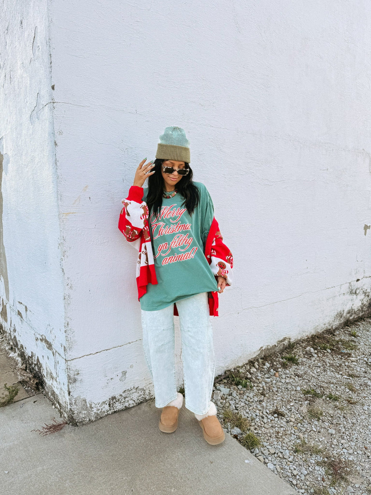 Ya Filthy Animal Graphic Tee - Green / Red 4