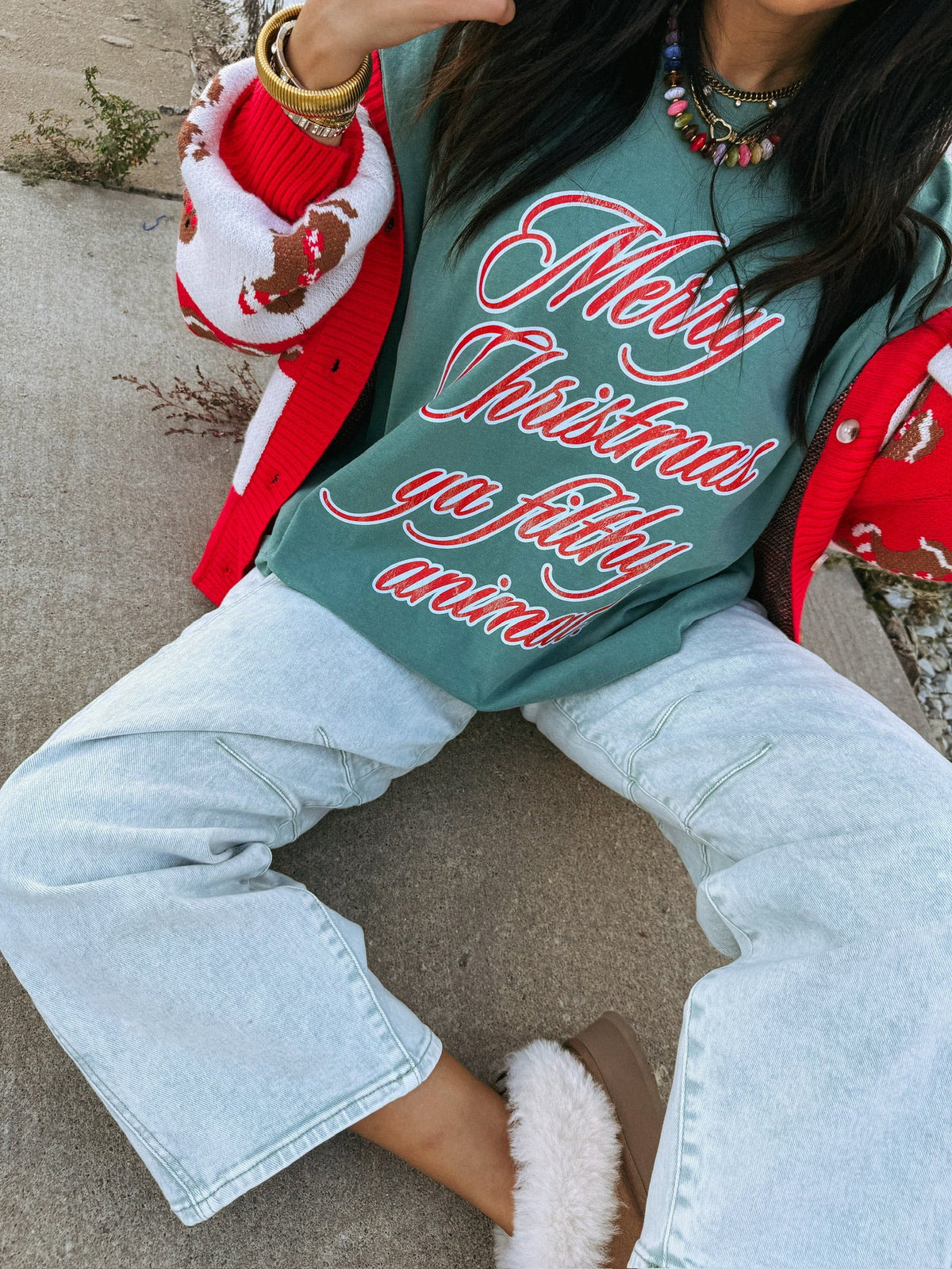 Ya Filthy Animal Graphic Tee - Green / Red