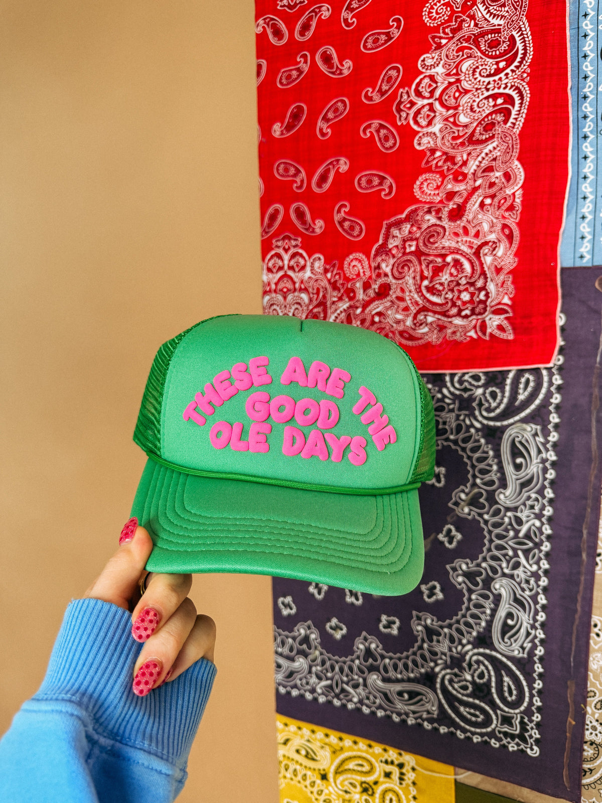 These Are the Good Ole Days Trucker Hat - Green