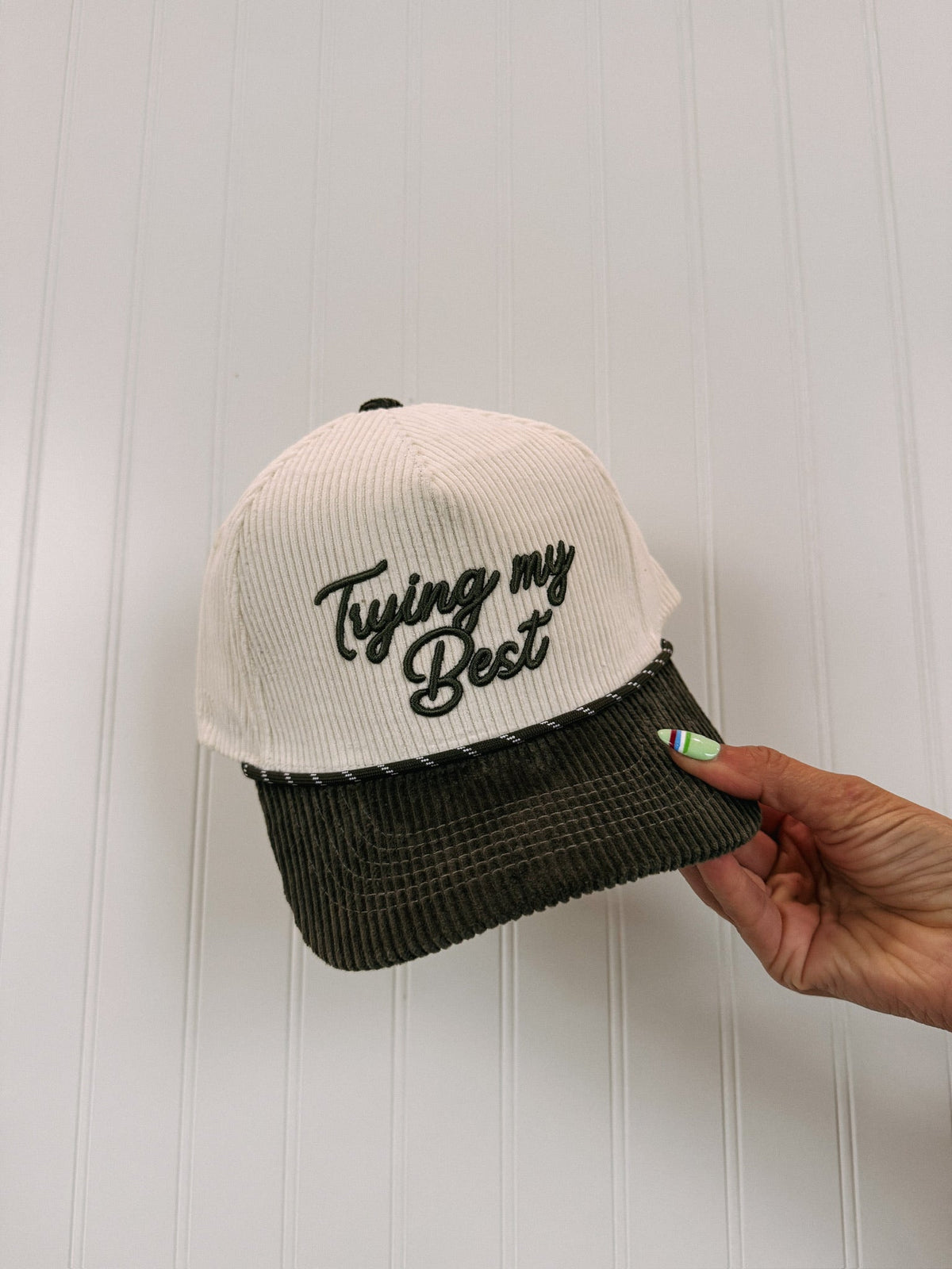 Trying My Best Trucker Hat - Corduroy
