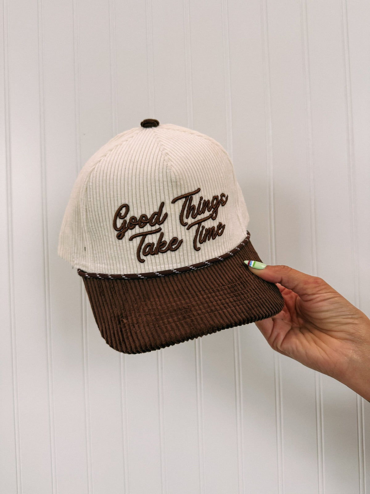 Good Things Take Time Trucker Hat - Corduroy