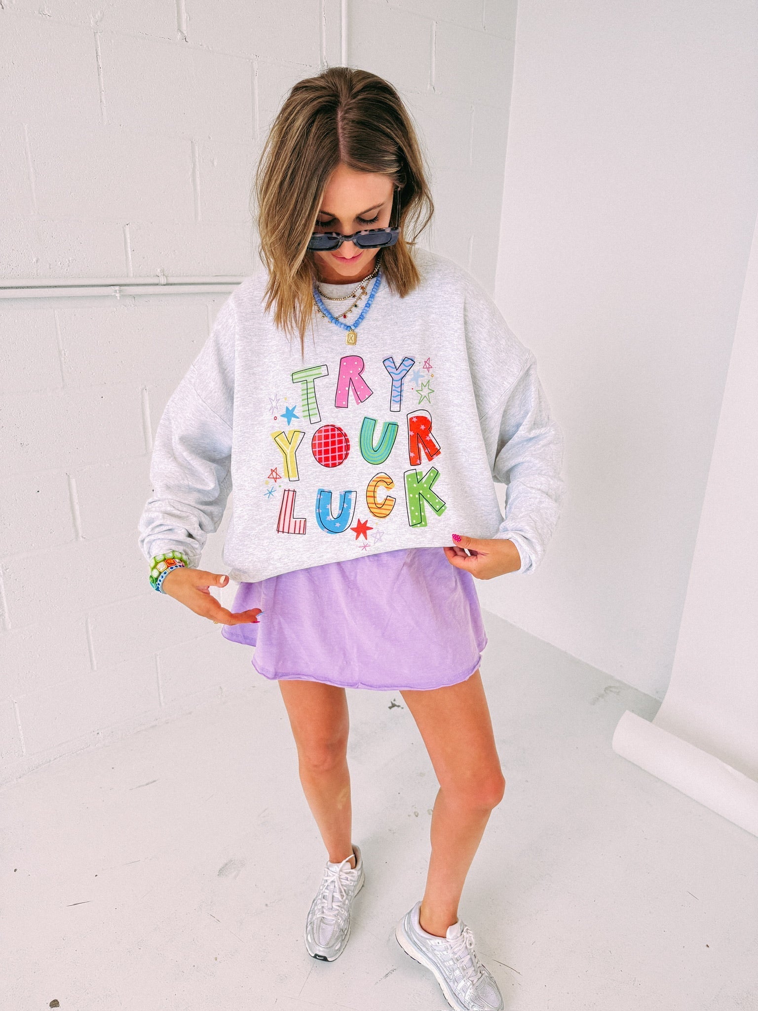 Try Your Luck Sweatshirt - Hanes / Ash