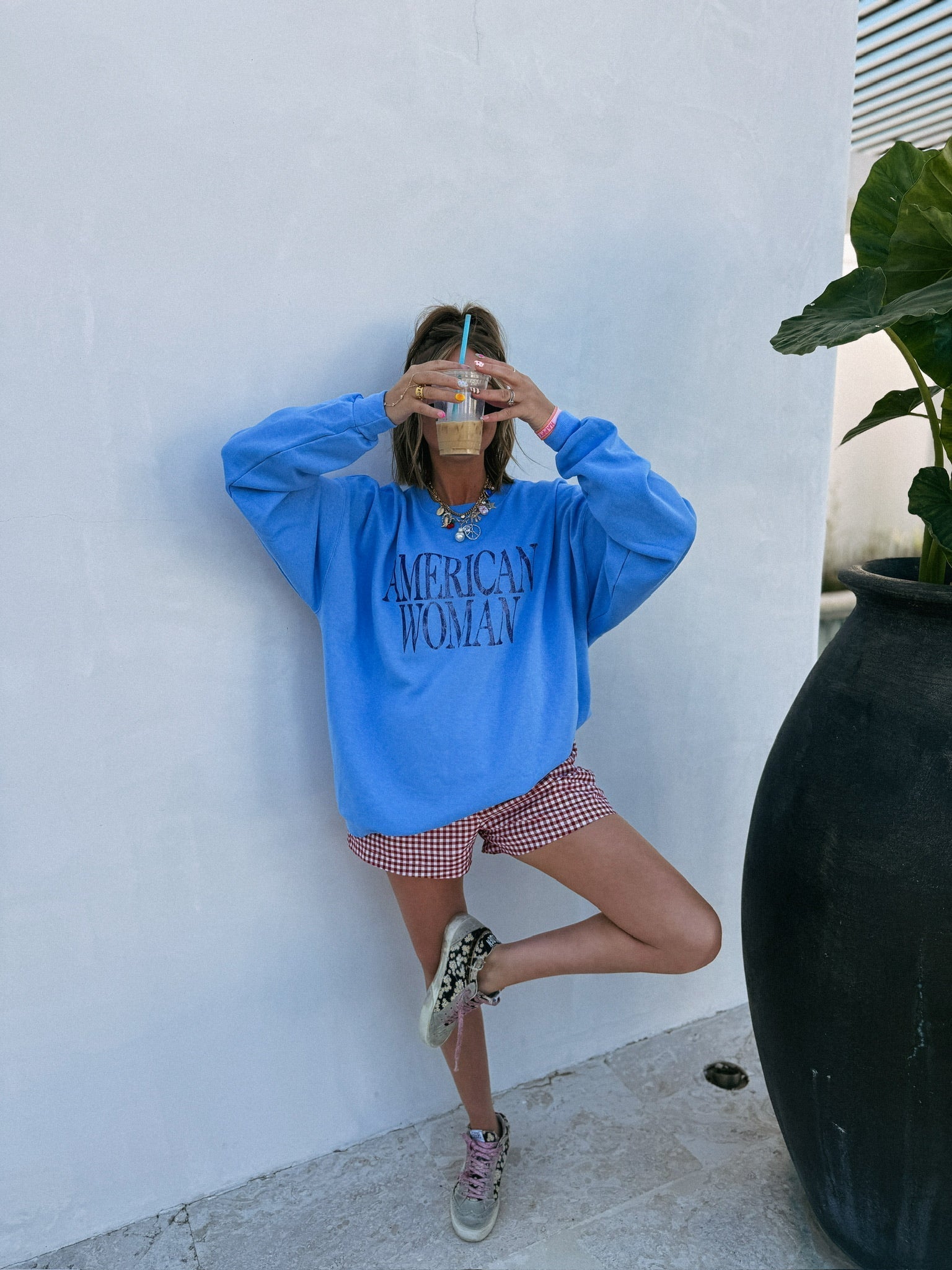 American Woman Sweatshirt - Hanes / Blue