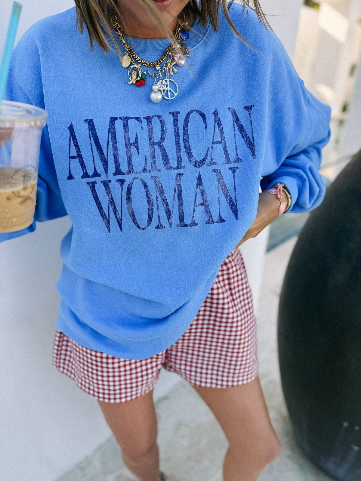 American Woman Sweatshirt - Hanes / Blue