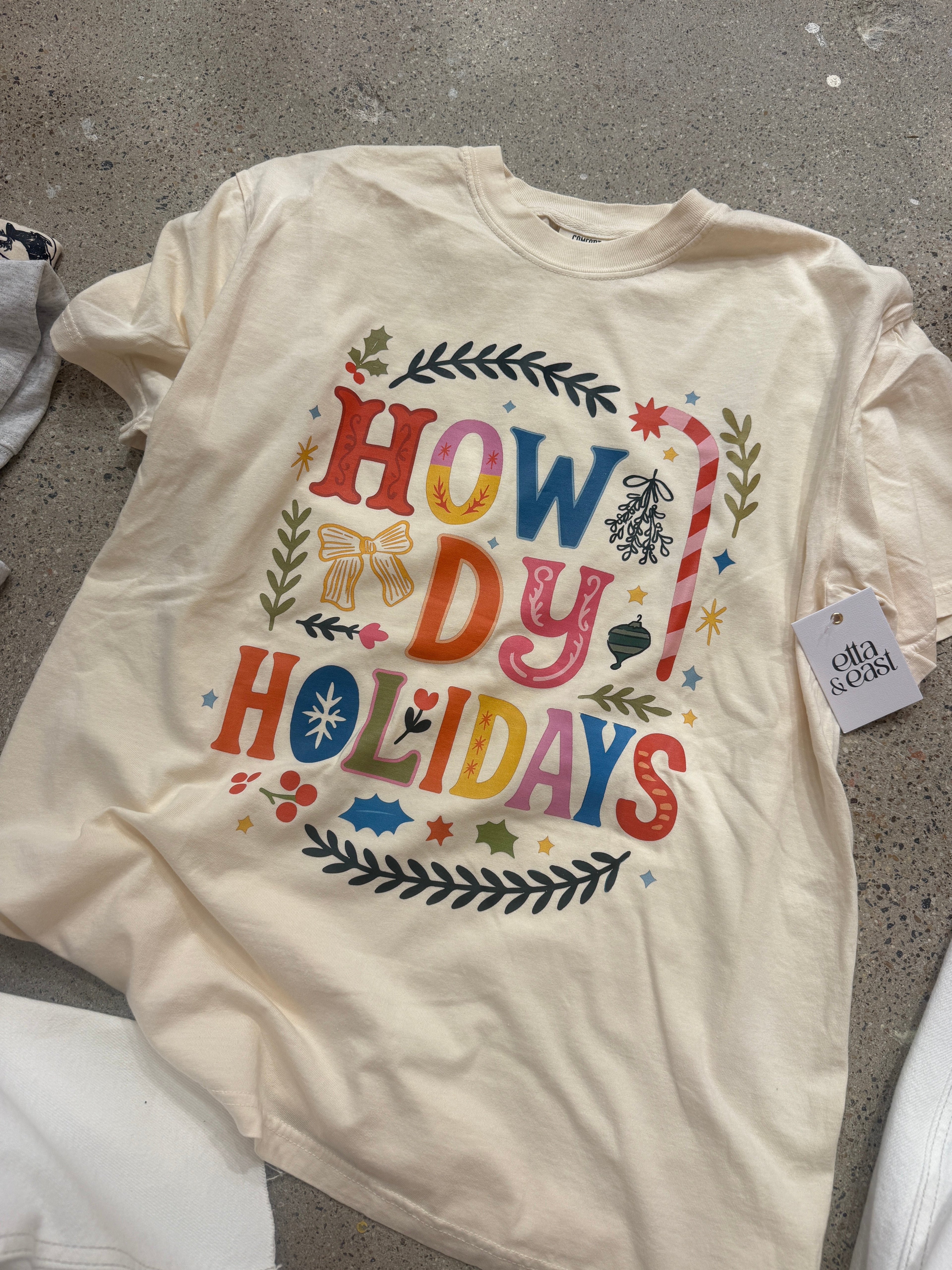 howdy holidays graphic tee - ivory