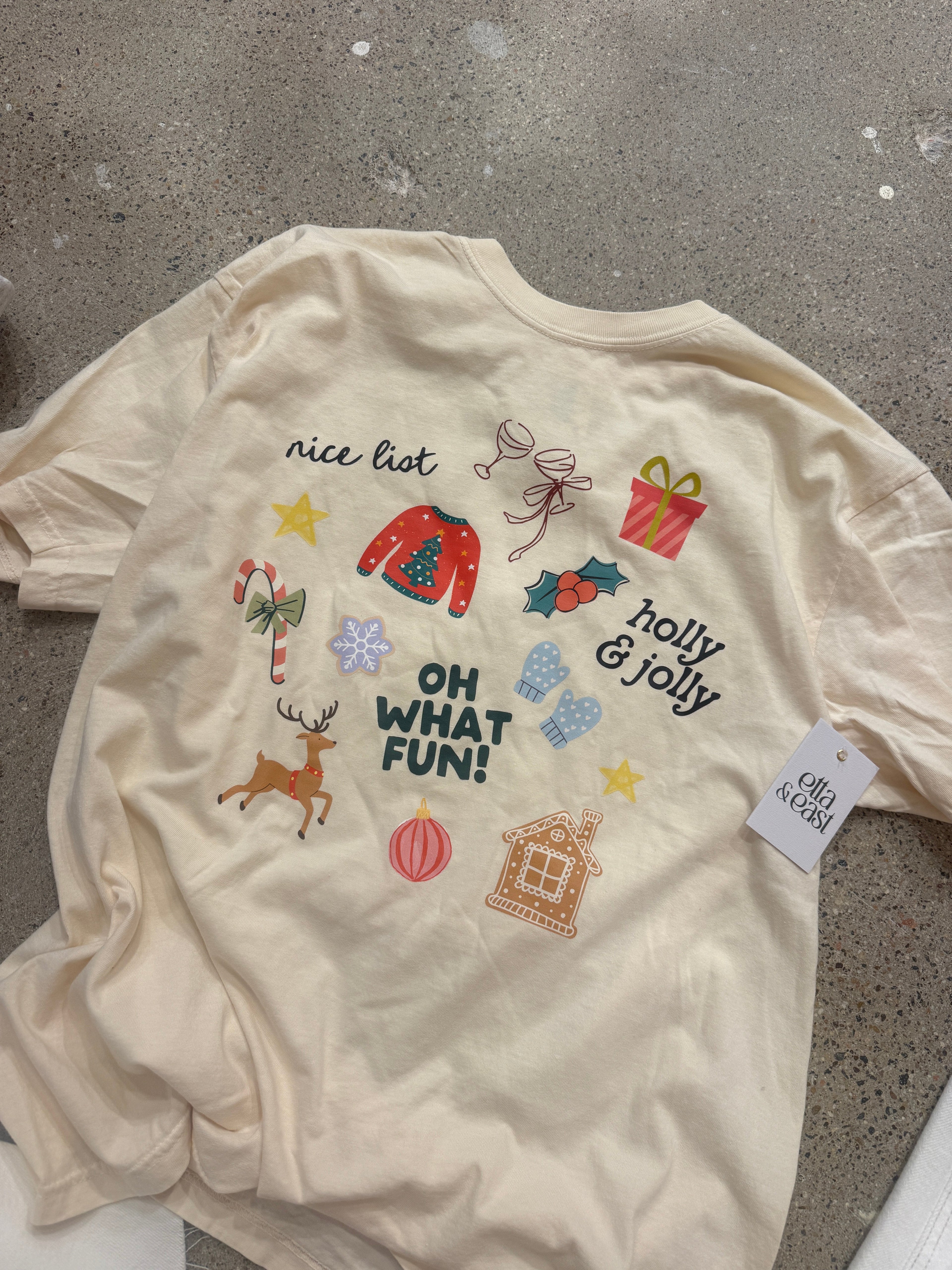 oh what fun graphic tee - ivory
